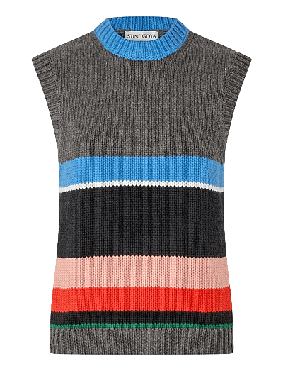 2421 Chunky Cotton Wool, Crewneck V - Strikveste