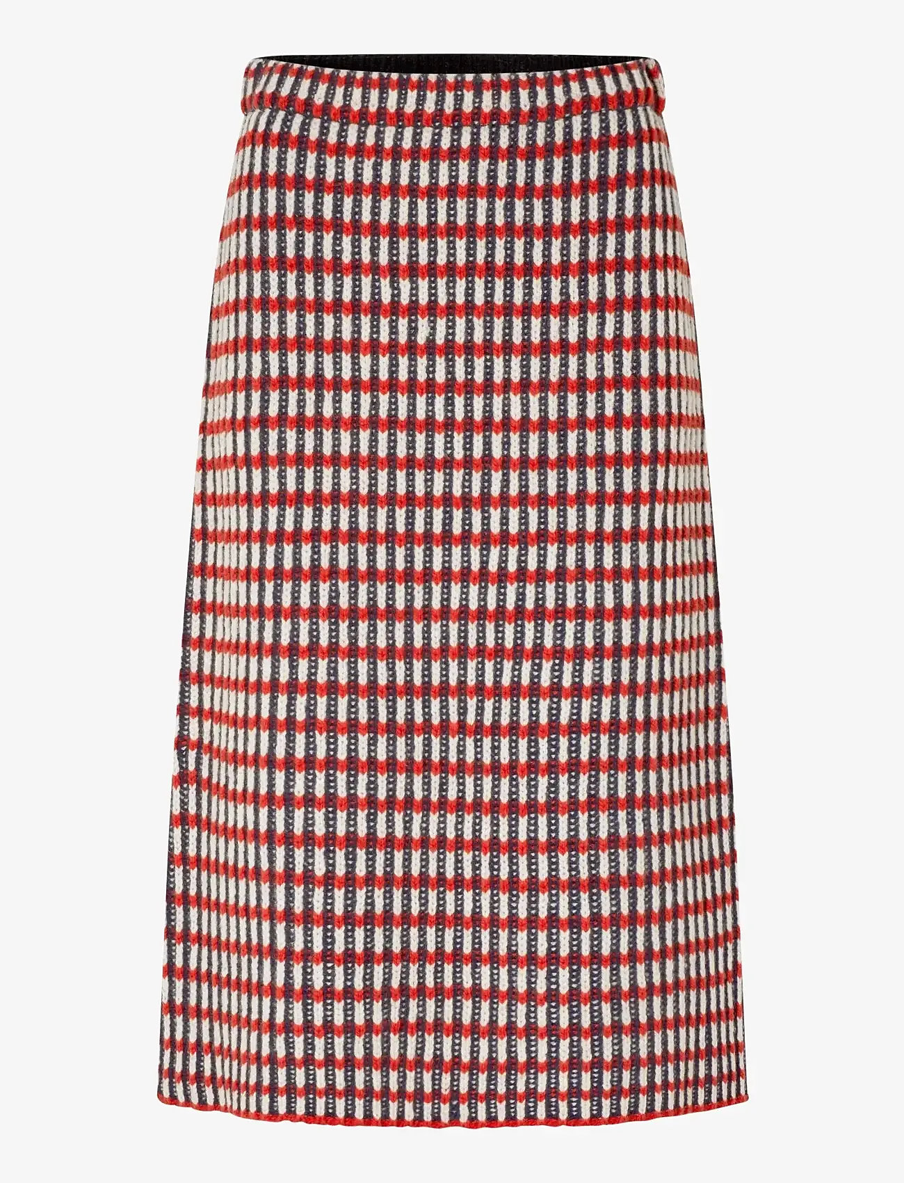 STINE GOYA - 2425 Plaited Chunky Rib, Plaited Fl - kootud seelikud - navy / red / cream - 0