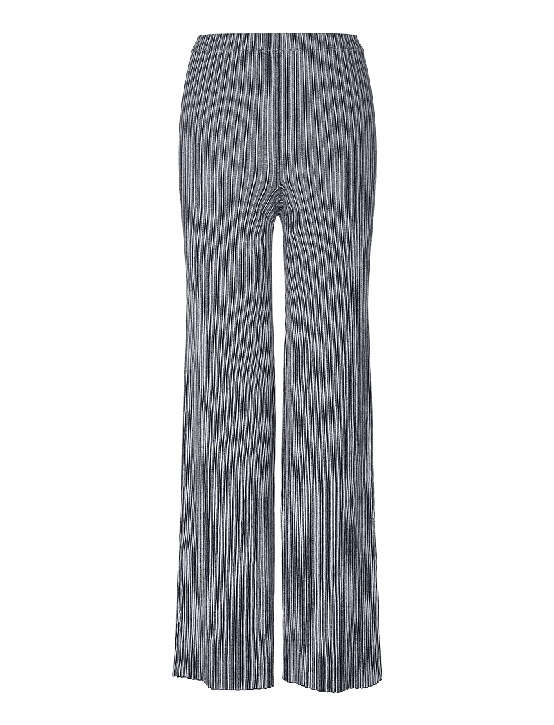 STINE GOYA - 2356 Soft Rib, Long Flare Knit Pant - hosen mit weitem bein - soft striped rib - 1