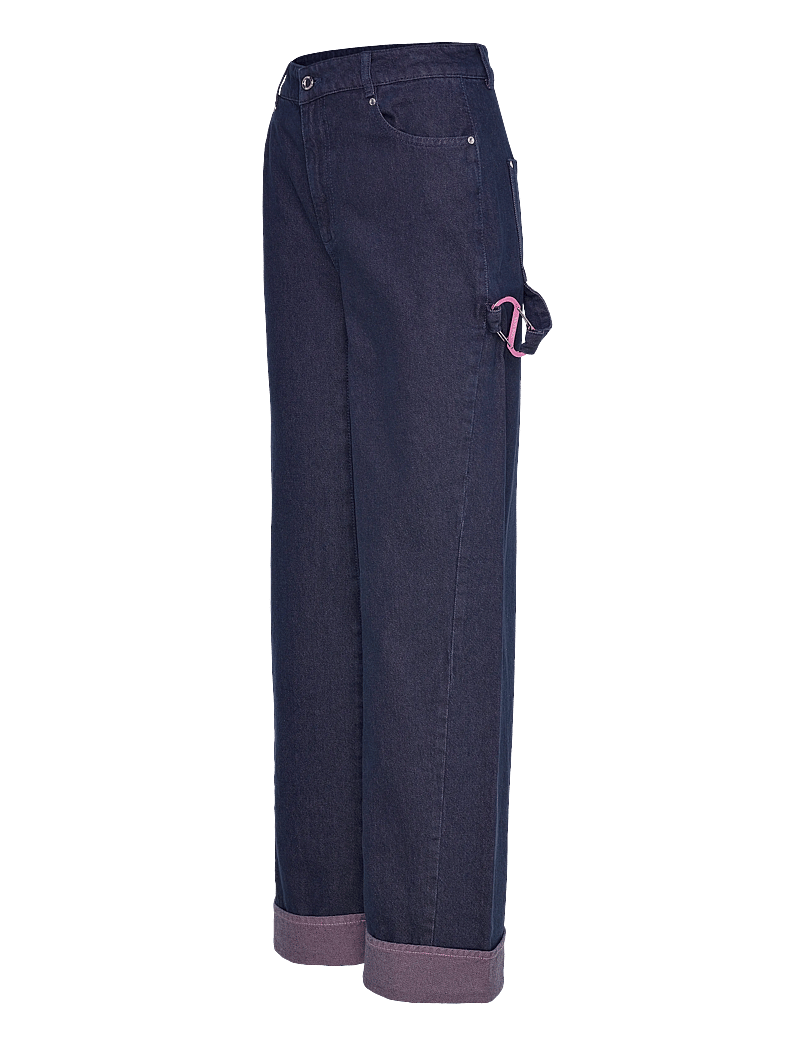 STINE GOYA - 2406 Two-Tone Denim, Twist Knee Sea - laia säärega teksad - dusky / dried rose - 3