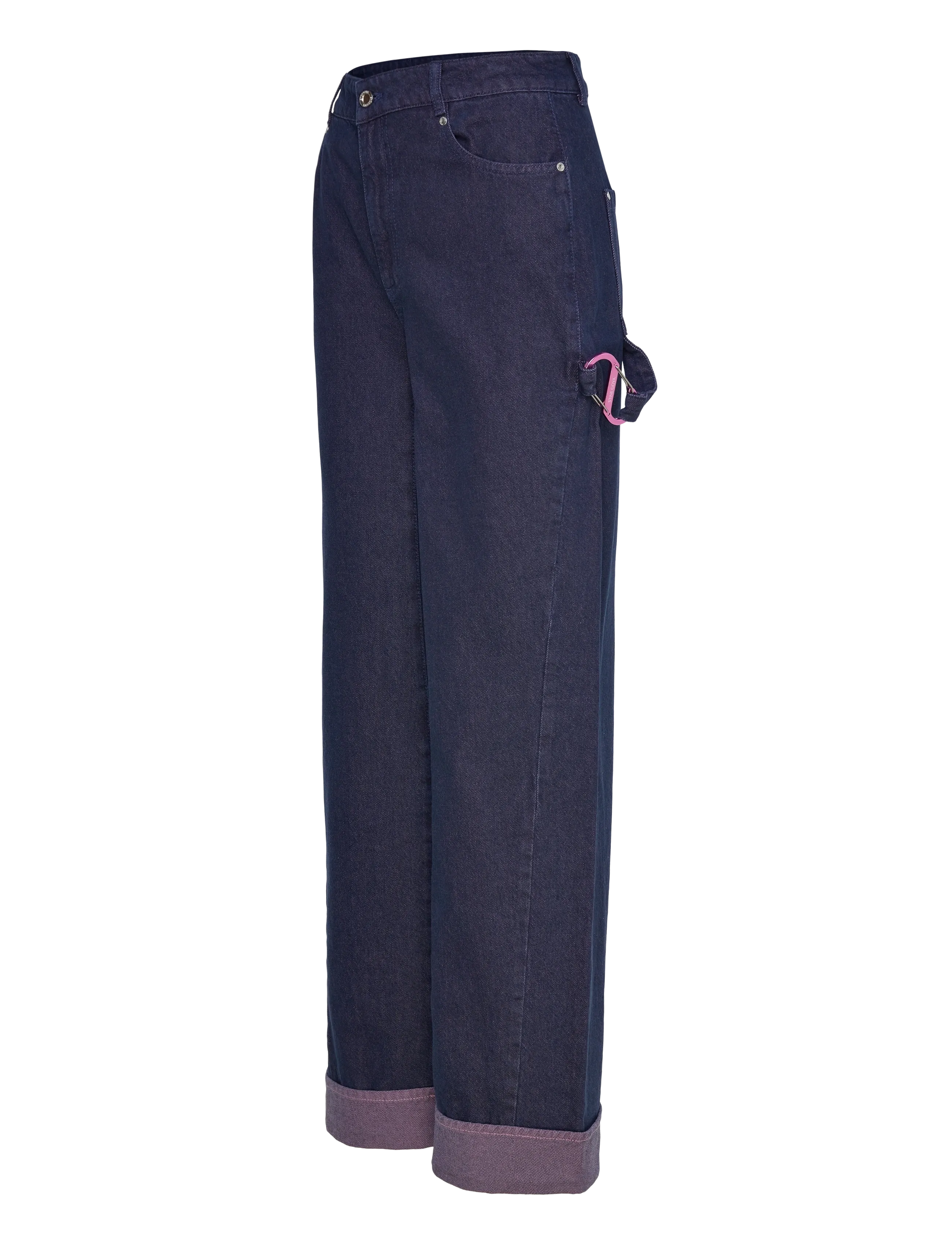 STINE GOYA - 2406 Two-Tone Denim, Twist Knee Sea - brede jeans - dusky / dried rose - 3