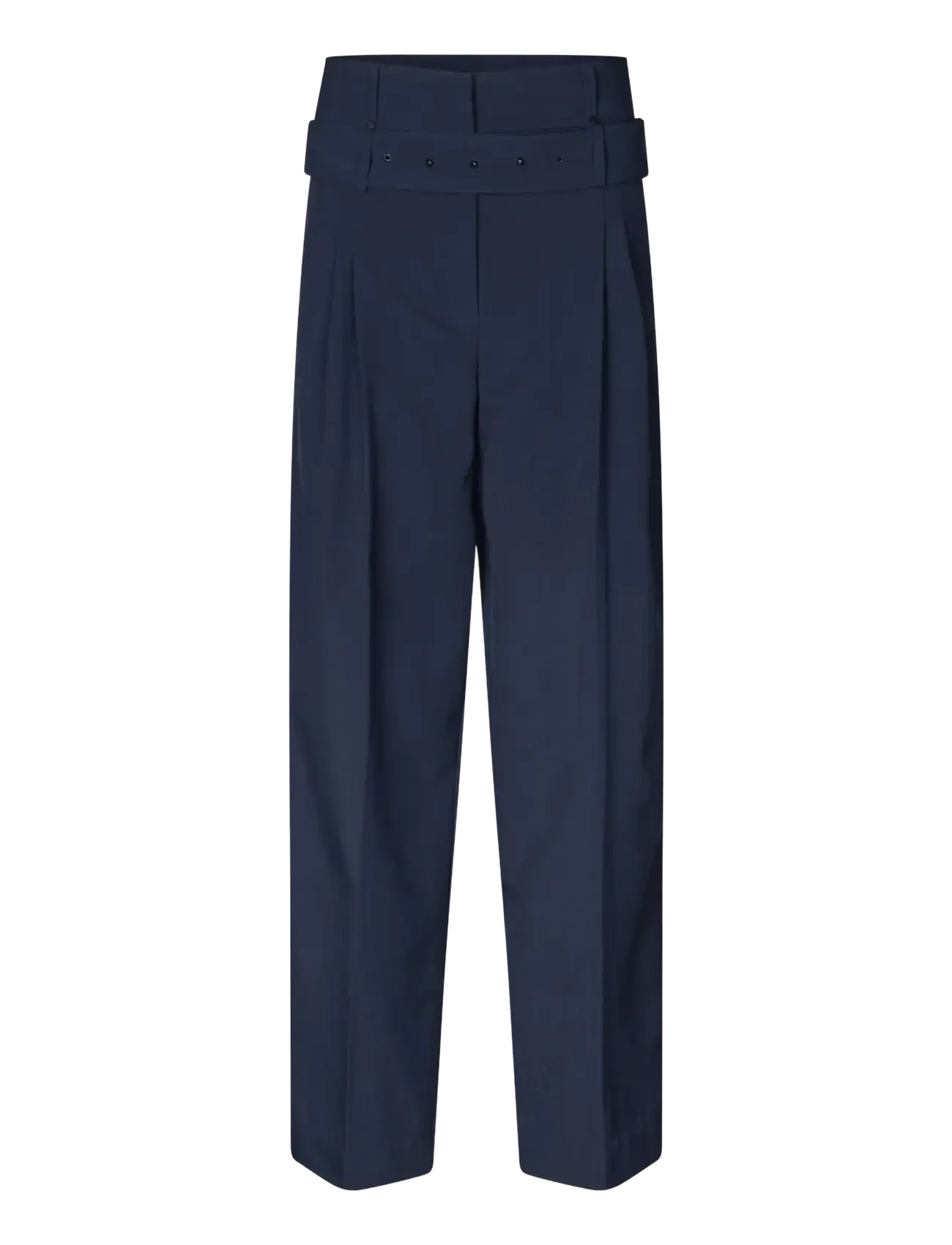 STINE GOYA 2435 Pinstripe Tailoring, Belted Ta - Hosen - DARK BLUE / navy