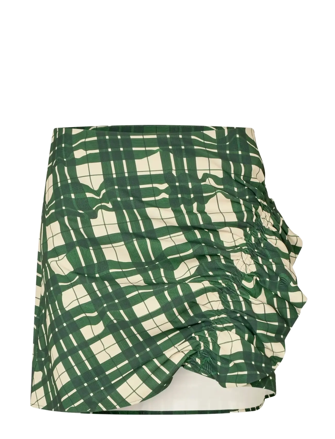 STINE GOYA 2429 Checkered Cady, Asymmetric Gat - Korte nederdele - CHECKERED WAVE / green