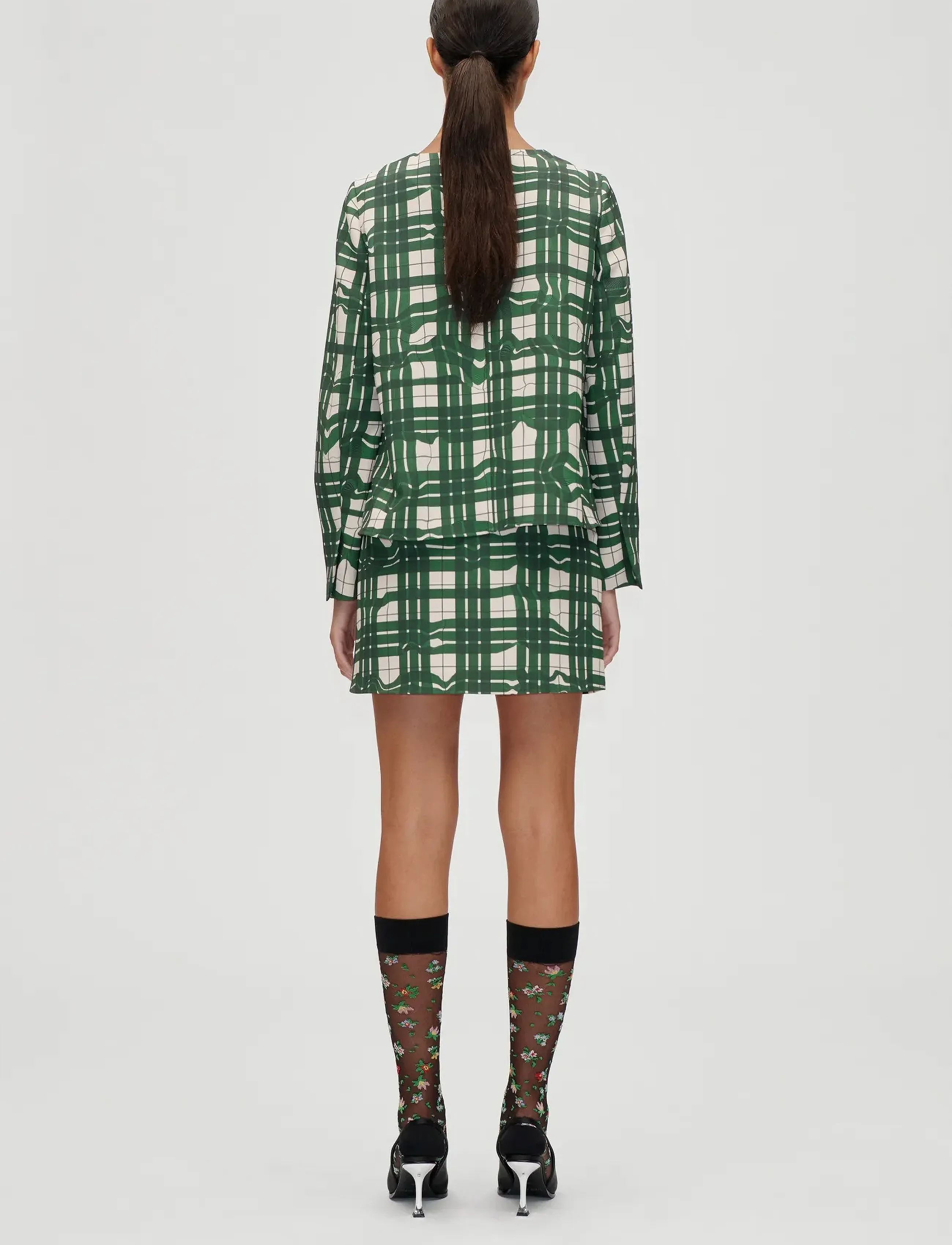 STINE GOYA - 2429 Checkered Cady, Asymmetric Gat - korta kjolar - checkered wave - 3