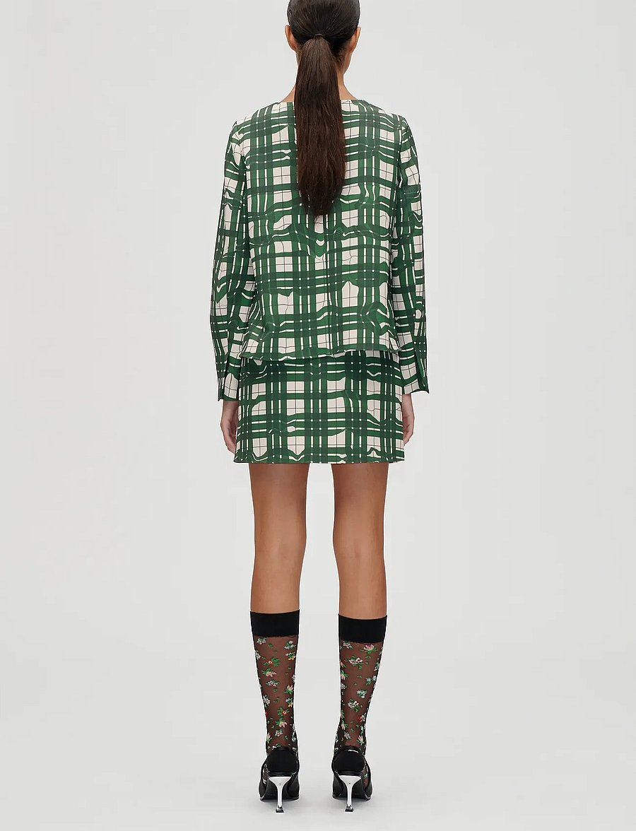 STINE GOYA - 2429 Checkered Cady, Asymmetric Gat - korta kjolar - checkered wave - 3