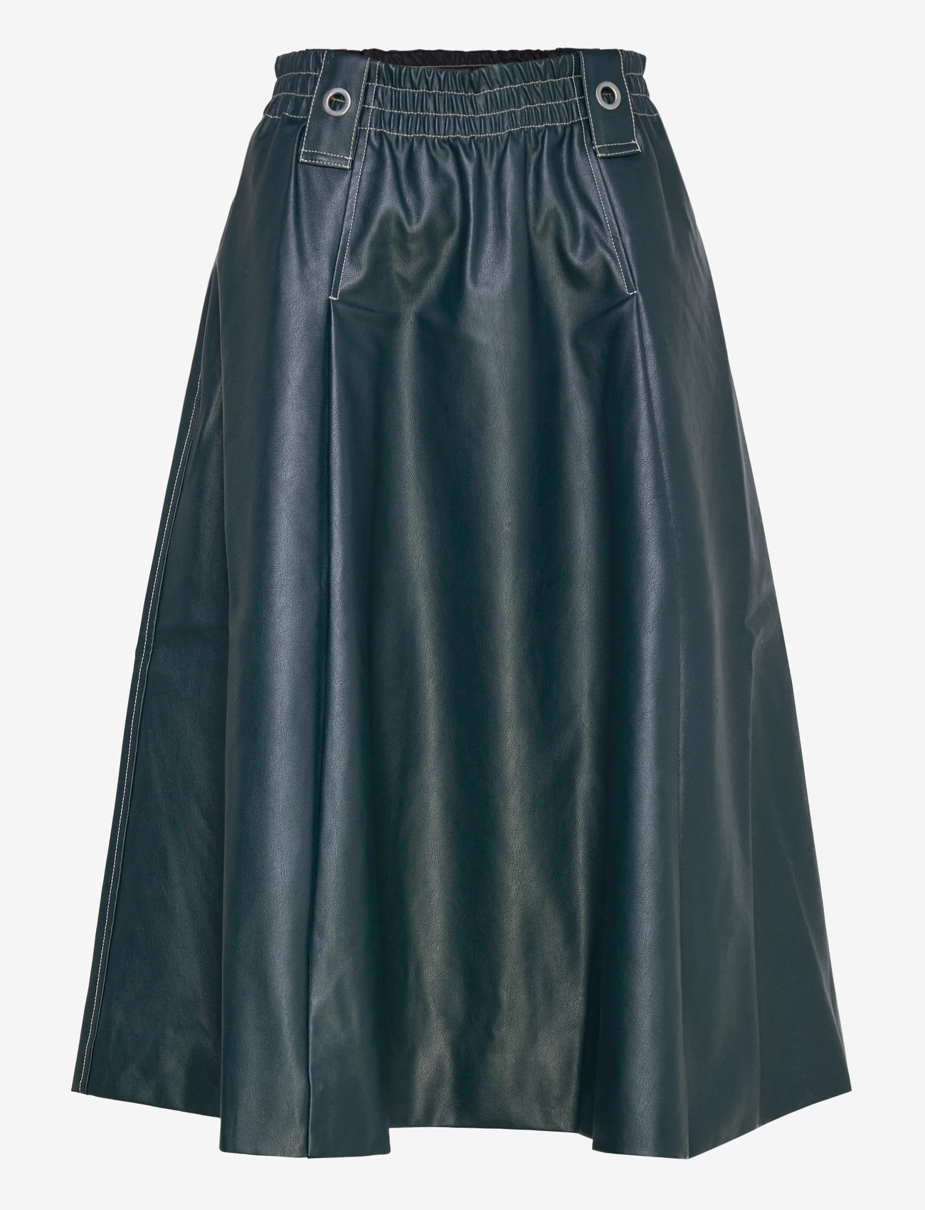 STINE GOYA - 2362 Heavy Weight Faux Leather, Gat - midi-röcke - dark green - 1
