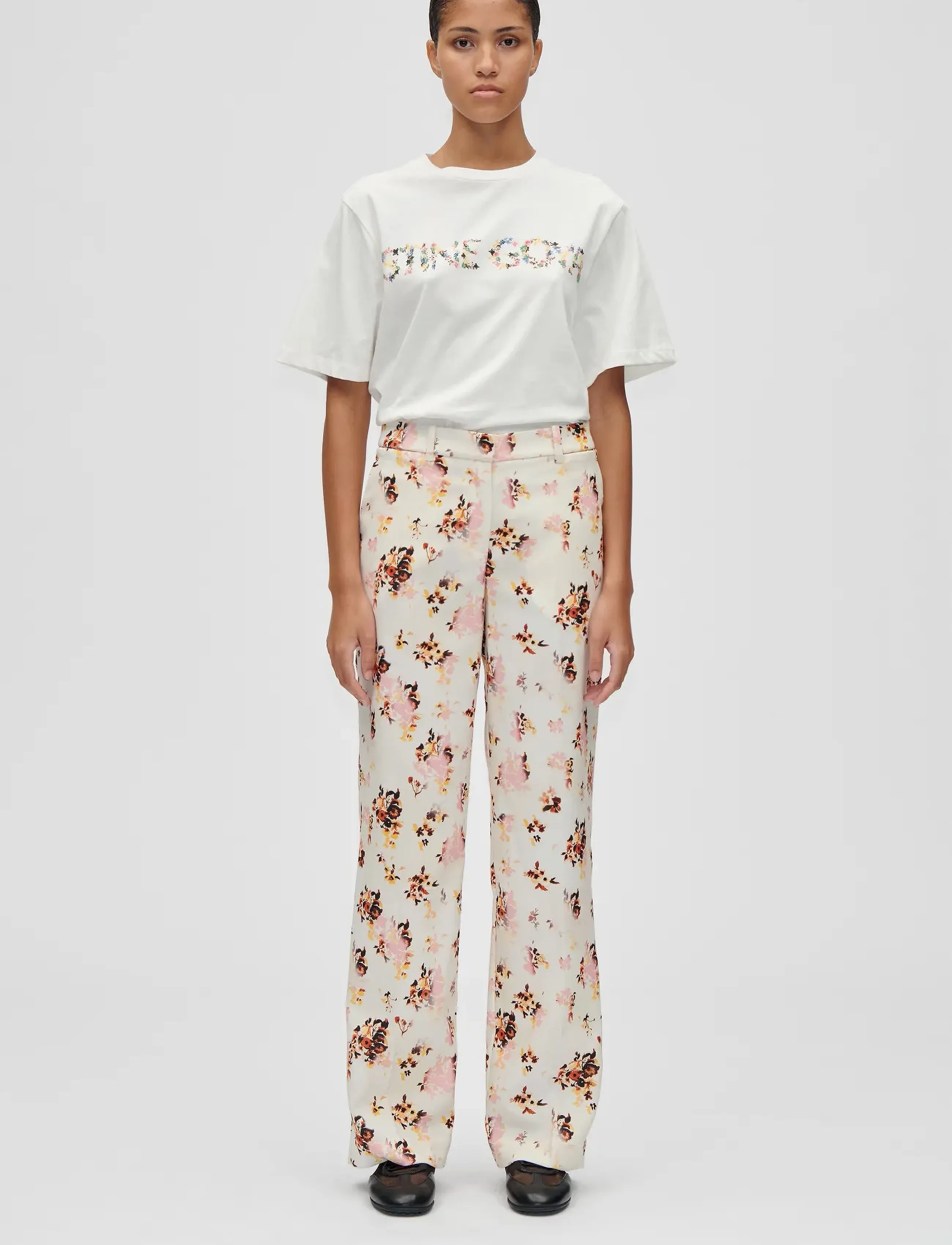 STINE GOYA 2243 Light Jersey, Short Sleeve T-S - T-shirts & Toppar - MAGNOLIA GARDEN / white