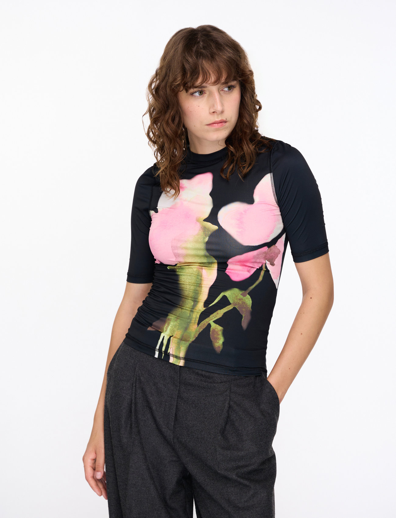 STINE GOYA - 2244 Stocking Jersey, Elastic Short - t-shirts - melting flowers - 0