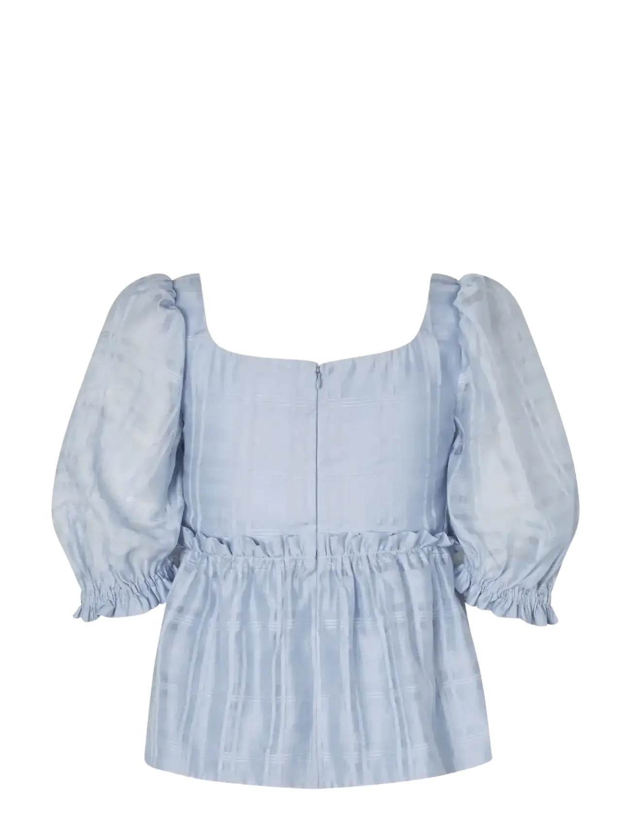 STINE GOYA - 2441 Sheer Organza Plaid, Sheer Ruf - lühikeste varrukatega pluusid - brunnera blue - 2
