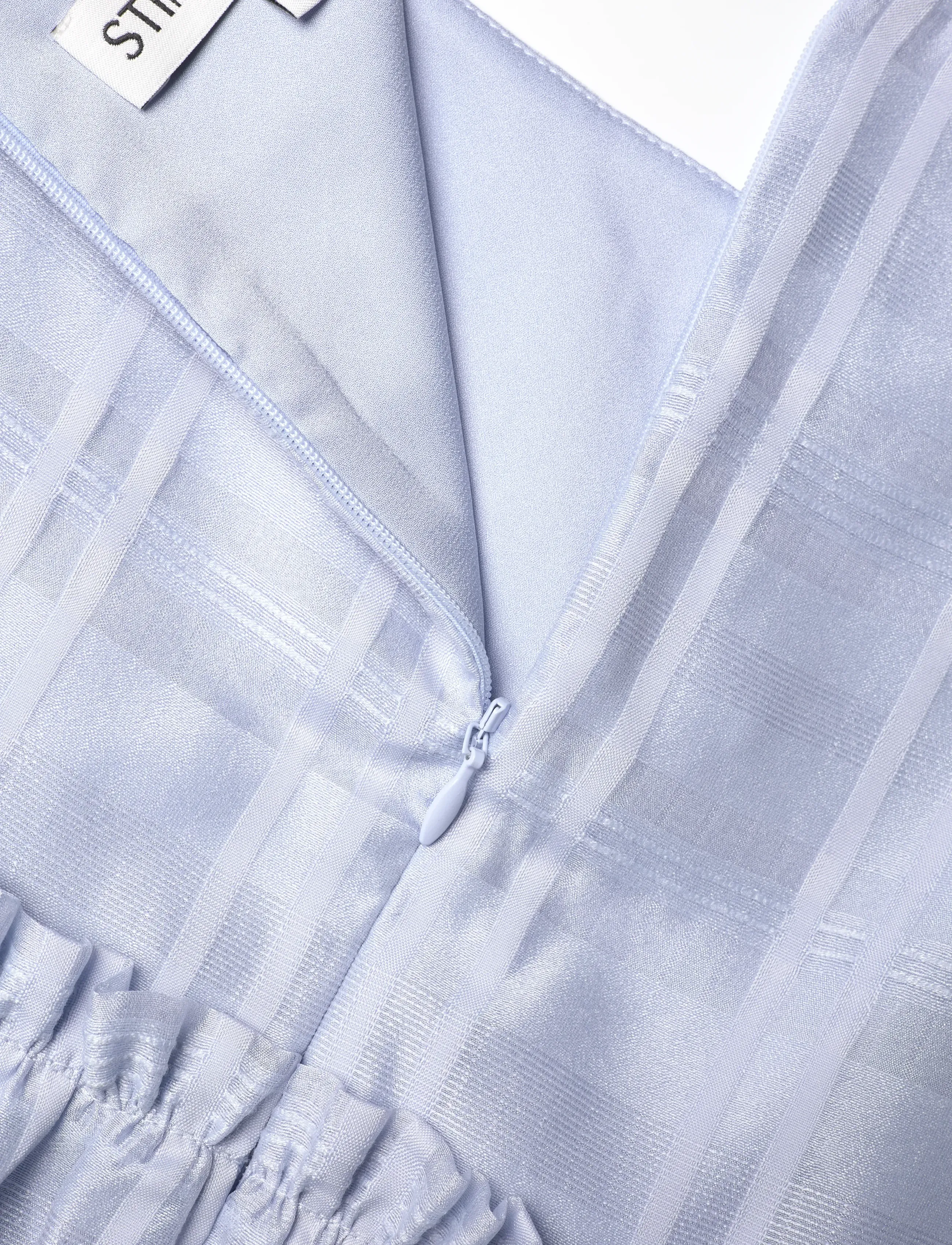 STINE GOYA - 2441 Sheer Organza Plaid, Sheer Ruf - lühikeste varrukatega pluusid - brunnera blue - 5