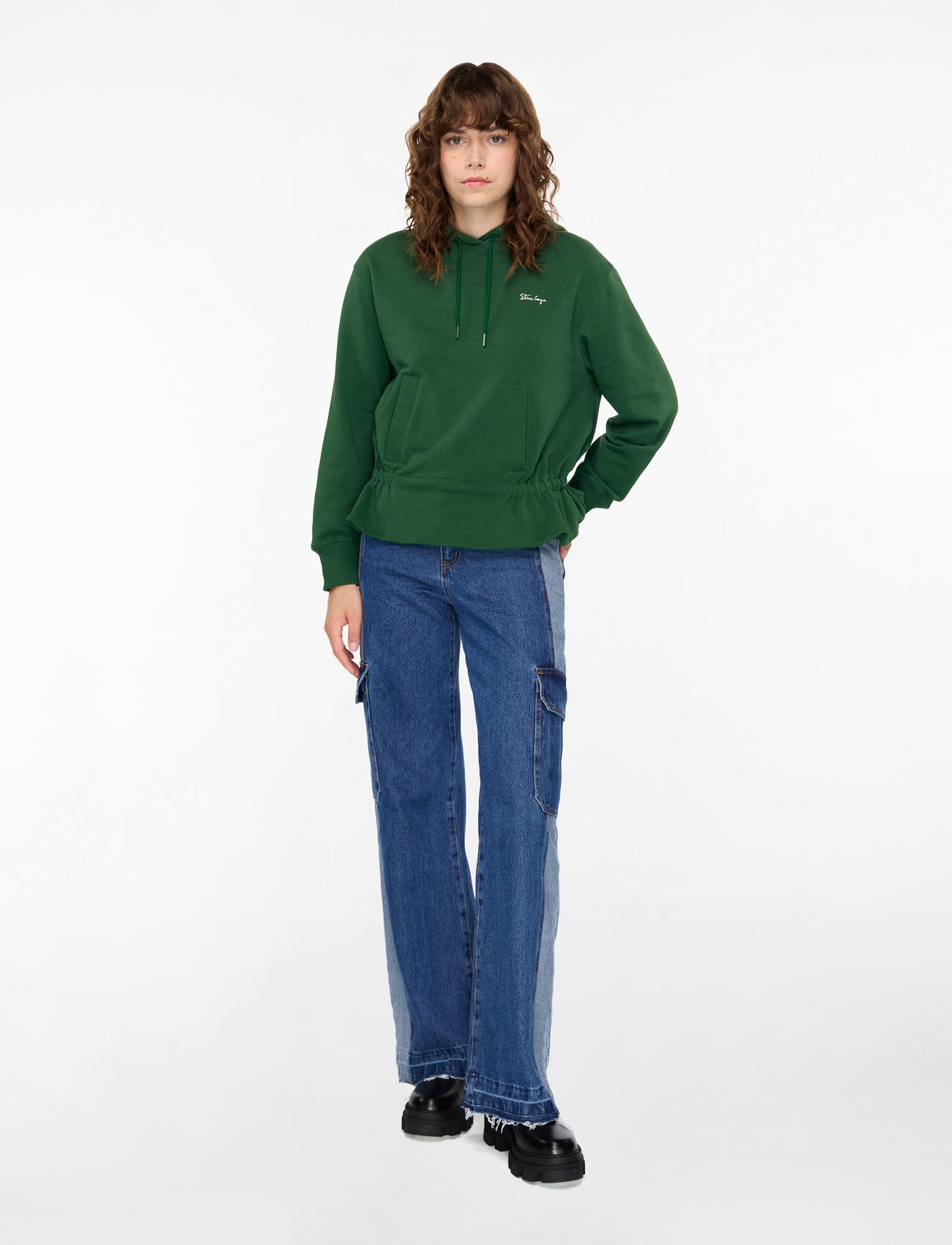 STINE GOYA - 2430 Terry, Cinched Waist Sweatshir - dressipluusid ja kapuutsiga dressipluusid - eden - 3