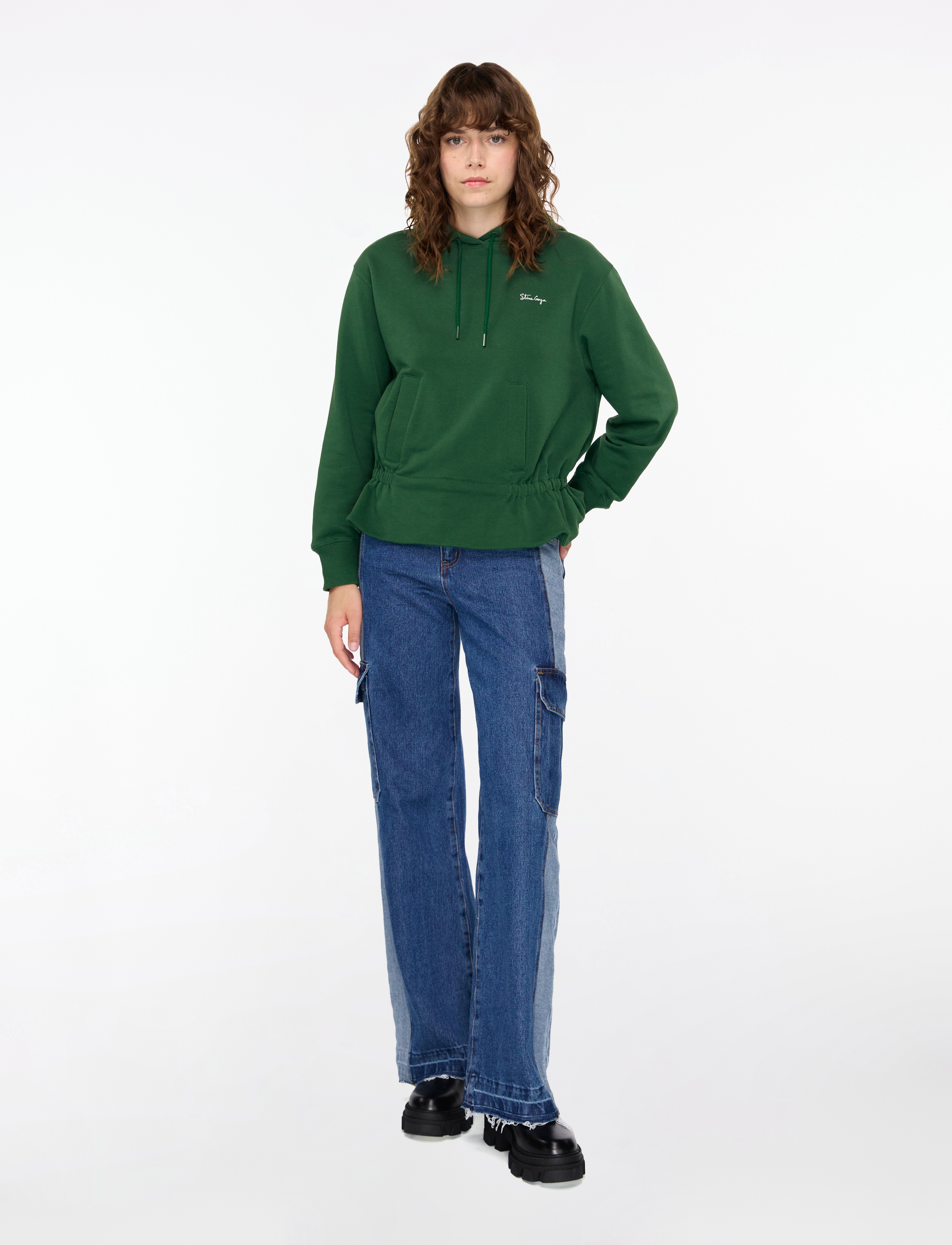 STINE GOYA - 2430 Terry, Cinched Waist Sweatshir - sweatshirts & hoodies - eden - 3