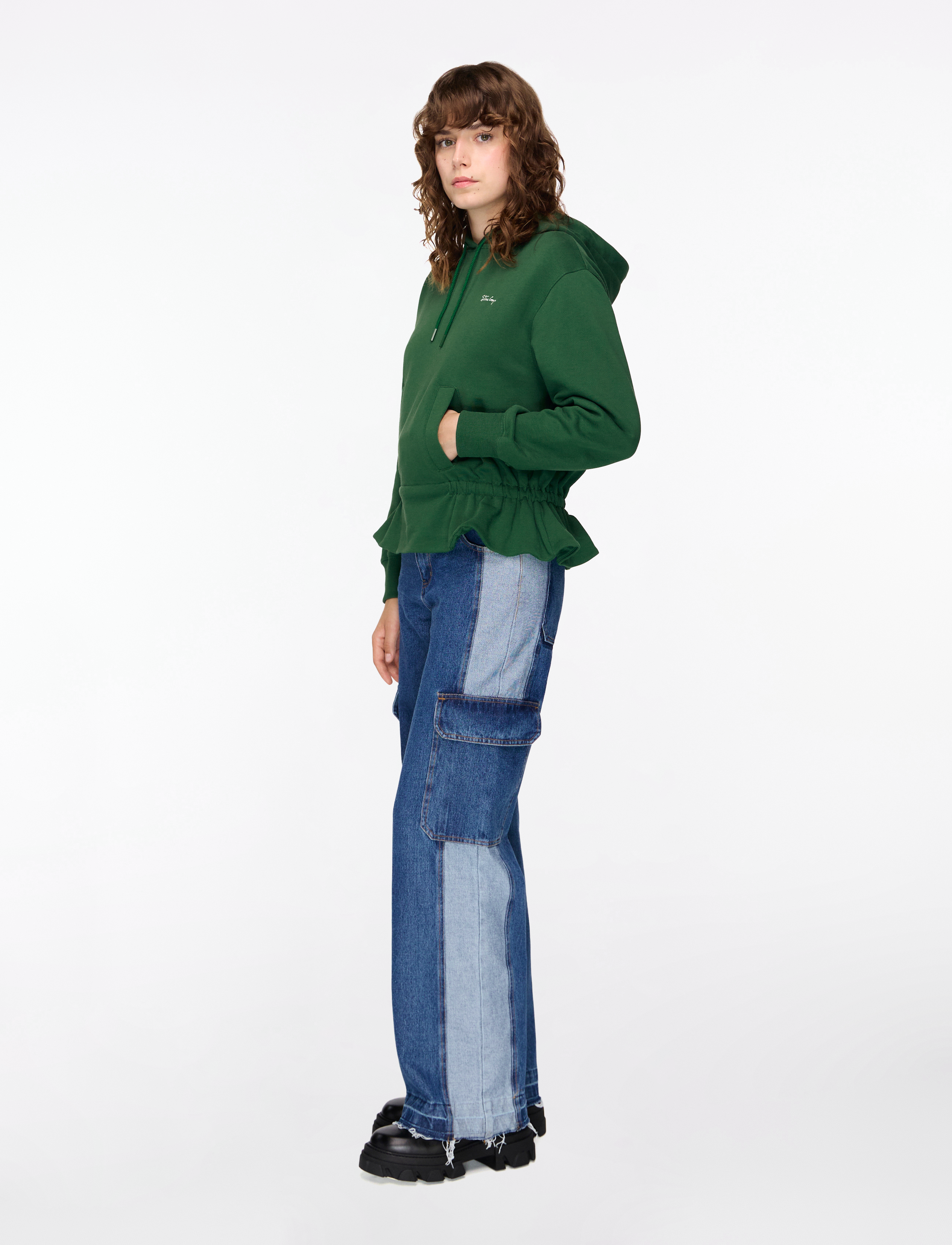 STINE GOYA - 2430 Terry, Cinched Waist Sweatshir - sweatshirts & hoodies - eden - 4