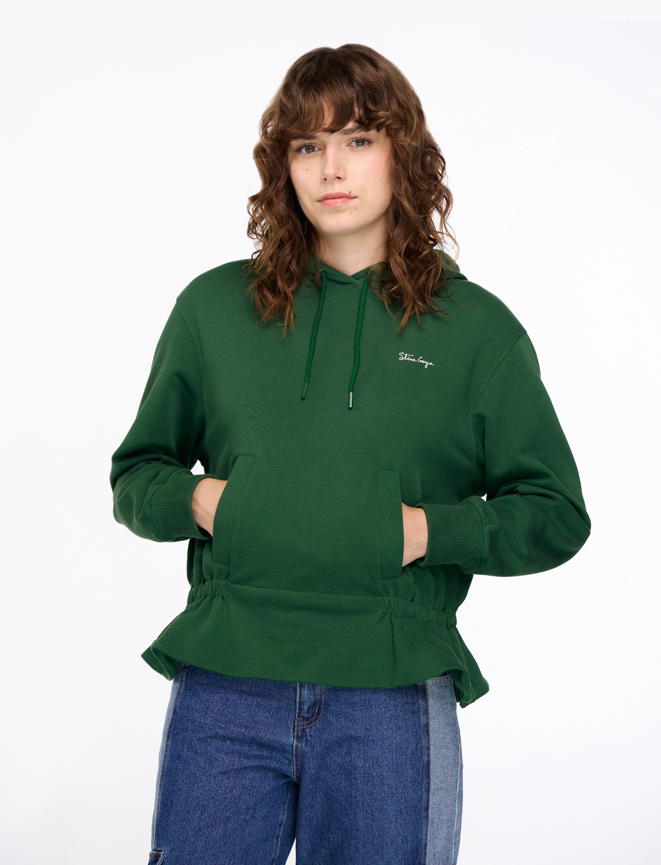 STINE GOYA 2430 Terry, Cinched Waist Sweatshir - Sweatshirts - EDEN / green