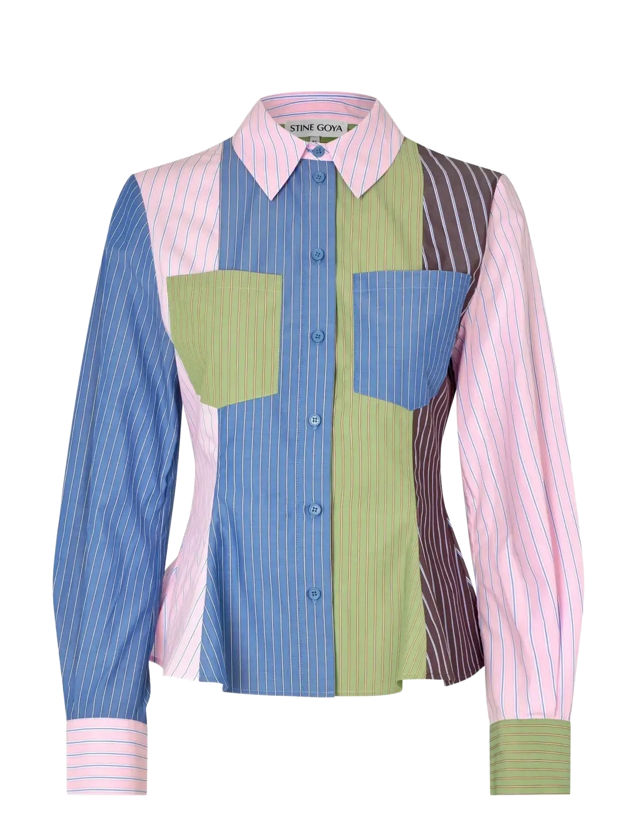 STINE GOYA 2405 Multi-Stripe Shirting, Pocket Blau - XS - Damen