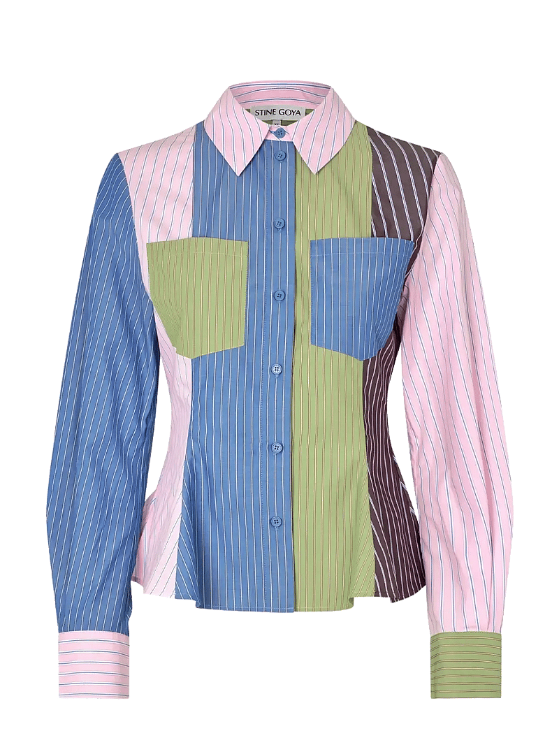 STINE GOYA - 2405 Multi-Stripe Shirting, Pocket - jeanshemden - multistripes mix - 1