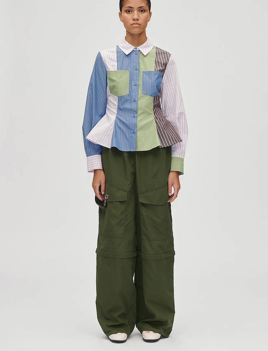STINE GOYA - 2405 Multi-Stripe Shirting, Pocket - denimskjorter - multistripes mix - 0