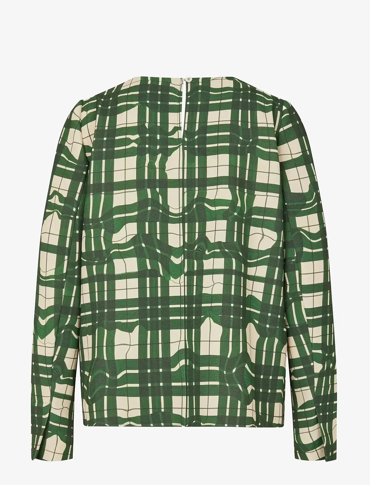 STINE GOYA - 2429 Checkered Cady, Long Sleeve Ga - langärmlige blusen - checkered wave - 2