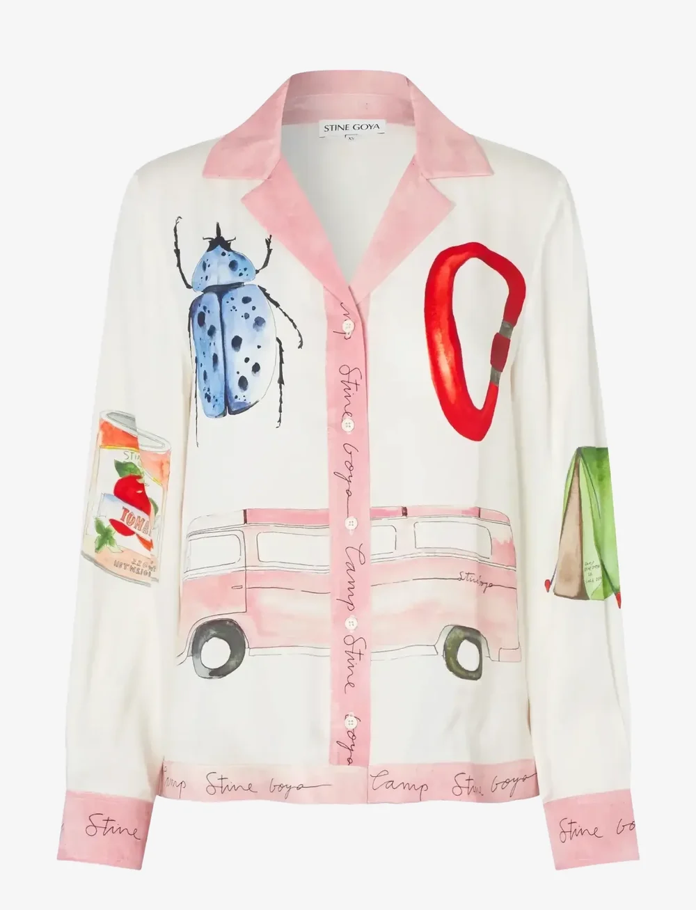 STINE GOYA - 2263 Dry Viscose, Loose Long Sleeve - långärmade blusar - camp stine goya - 1