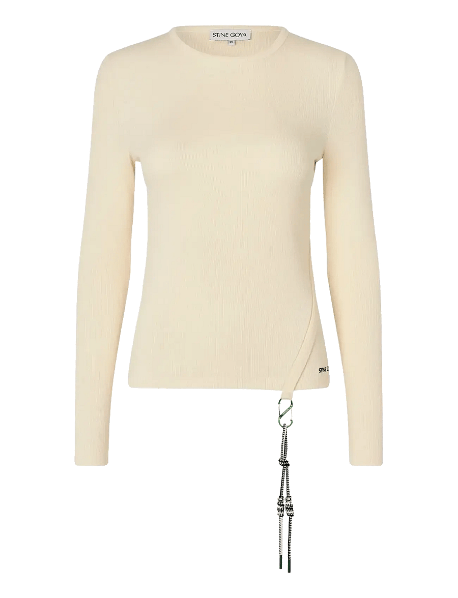 STINE GOYA - 2385 Rib, Long Sleeve Carabiner Rib - long-sleeved tops - white - 1