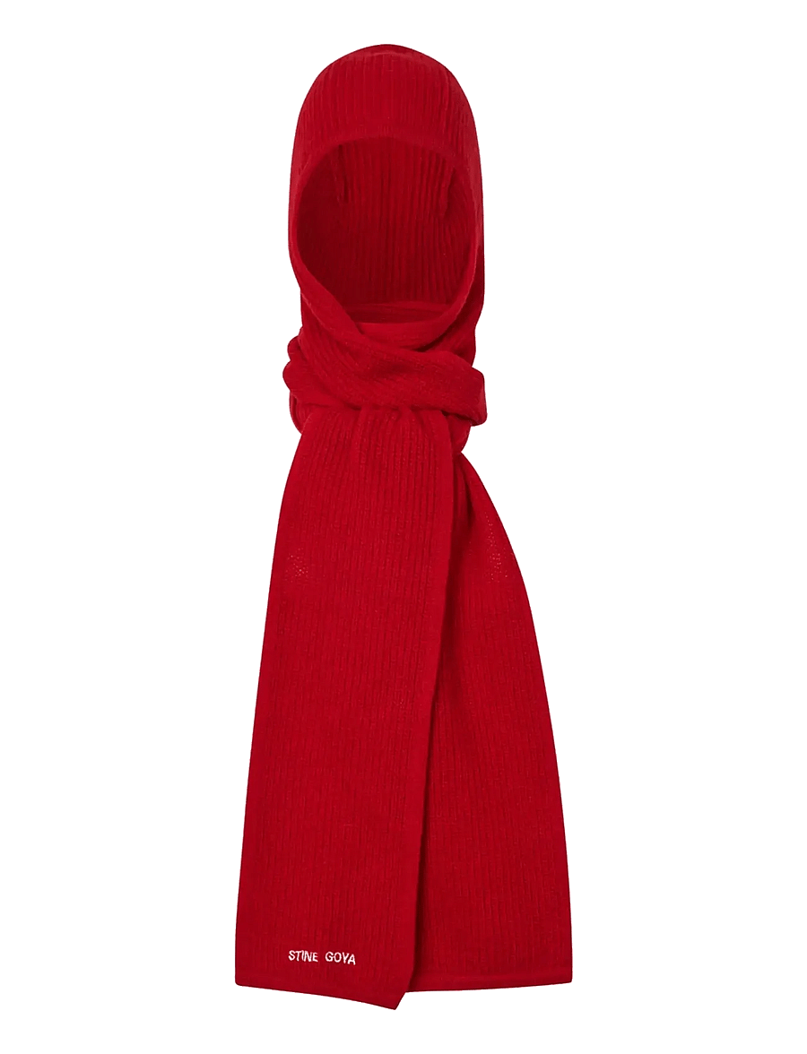 STINE GOYA - 2530 Dense Wool, Knitted Head Scarf - winterschals - fiery red - 1