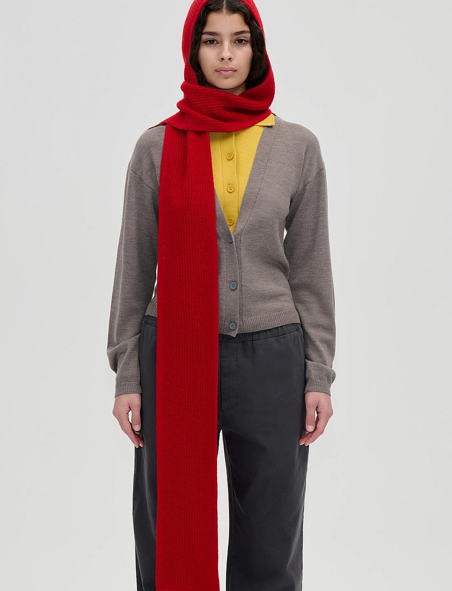 STINE GOYA - 2530 Dense Wool, Knitted Head Scarf - winterschals - fiery red - 0