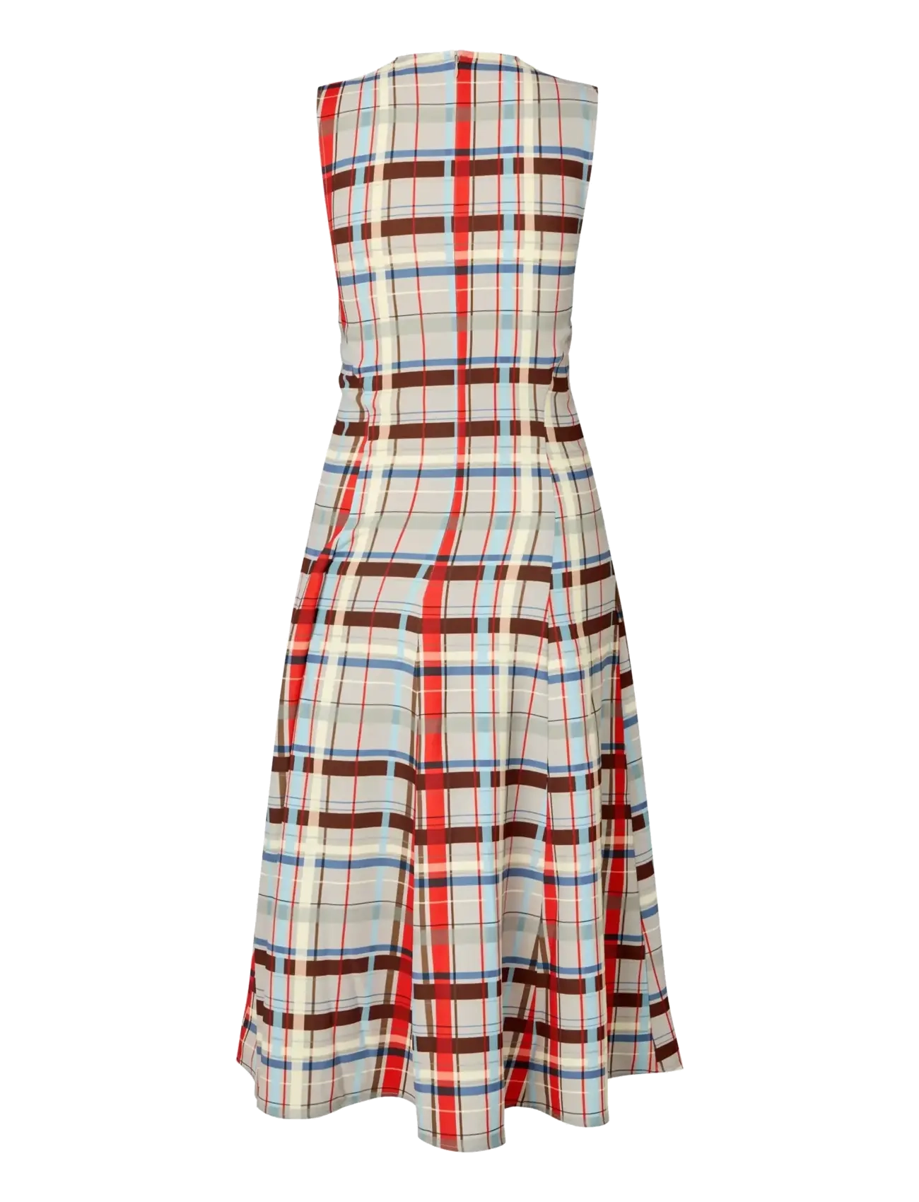 STINE GOYA - 2429 Checkered Cady, Sleeveless Gat - sommerkjoler - scarlet grid - 2