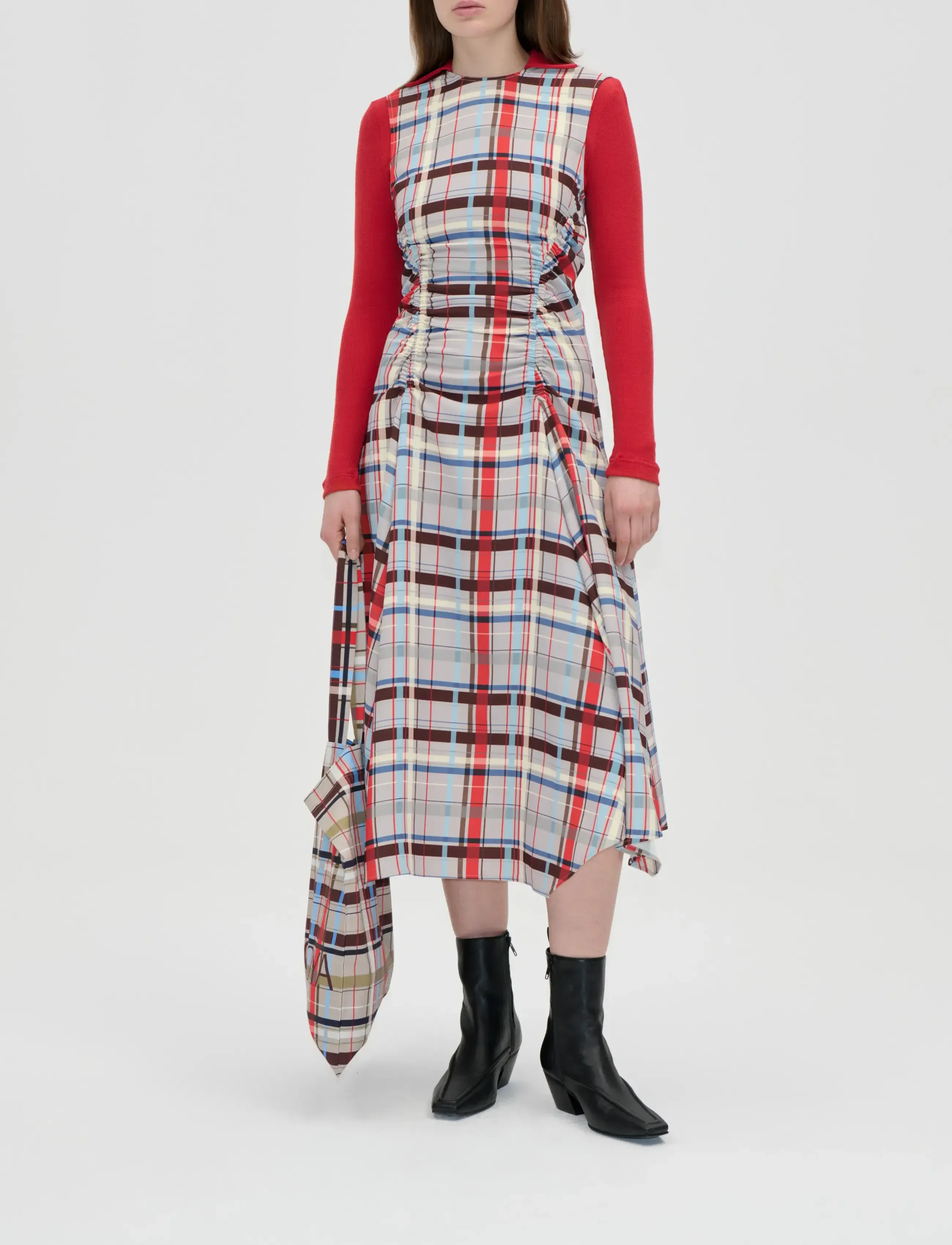 STINE GOYA 2429 Checkered Cady, Sleeveless Gat - Riided - SCARLET GRID / multi