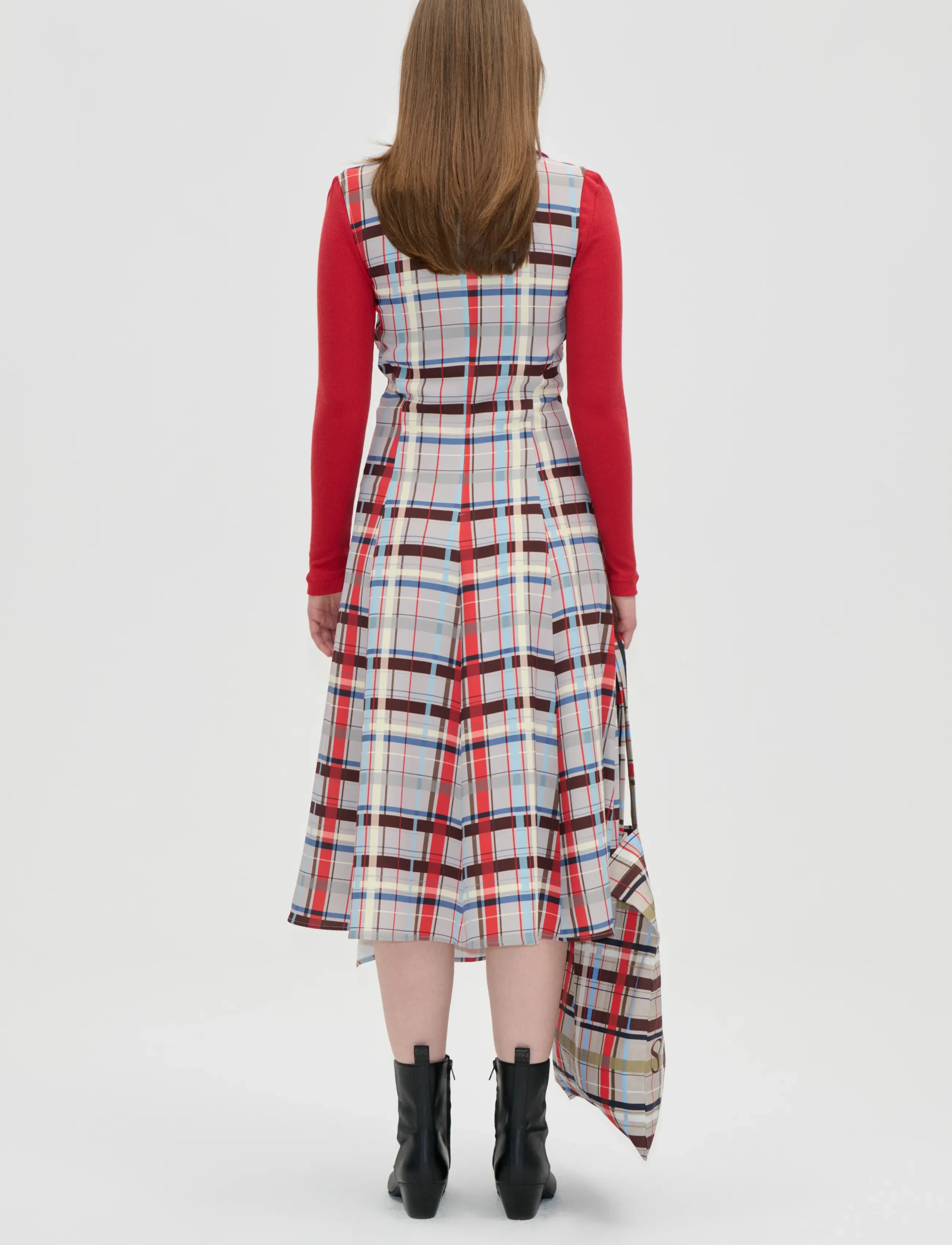 STINE GOYA - 2429 Checkered Cady, Sleeveless Gat - sommerkjoler - scarlet grid - 3