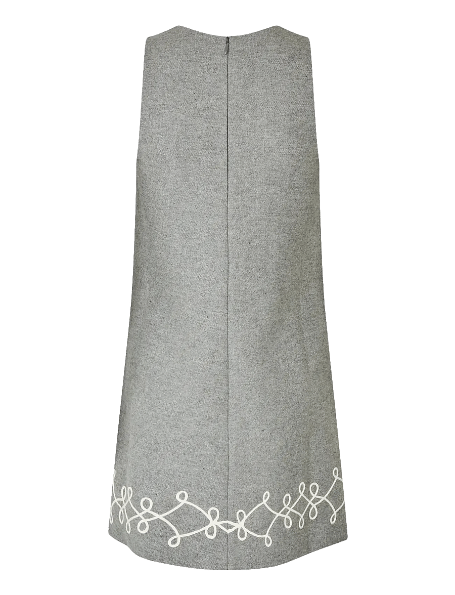 STINE GOYA - 2490 Felt Twill Embroidery, Embroid - zomerjurken - tapered embroidery motif - 2