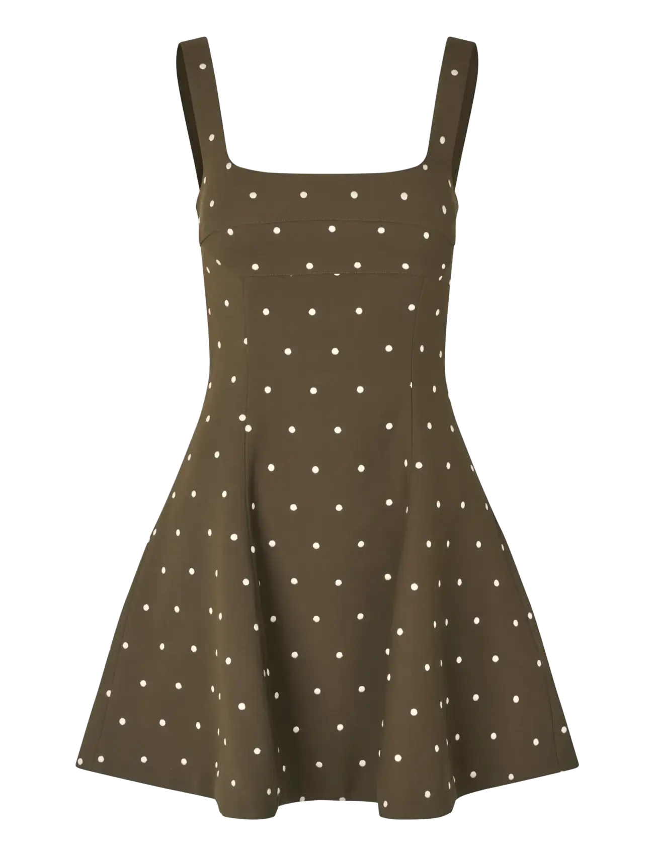 STINE GOYA - 2330 Double Sided Crepe, Corset Min - kokteilikleidid - dark olive - 1