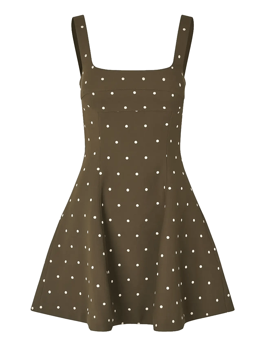STINE GOYA - 2330 Double Sided Crepe, Corset Min - kokteilikleidid - dark olive - 1
