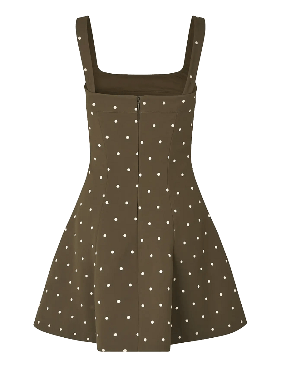 STINE GOYA - 2330 Double Sided Crepe, Corset Min - kokteilikleidid - dark olive - 2