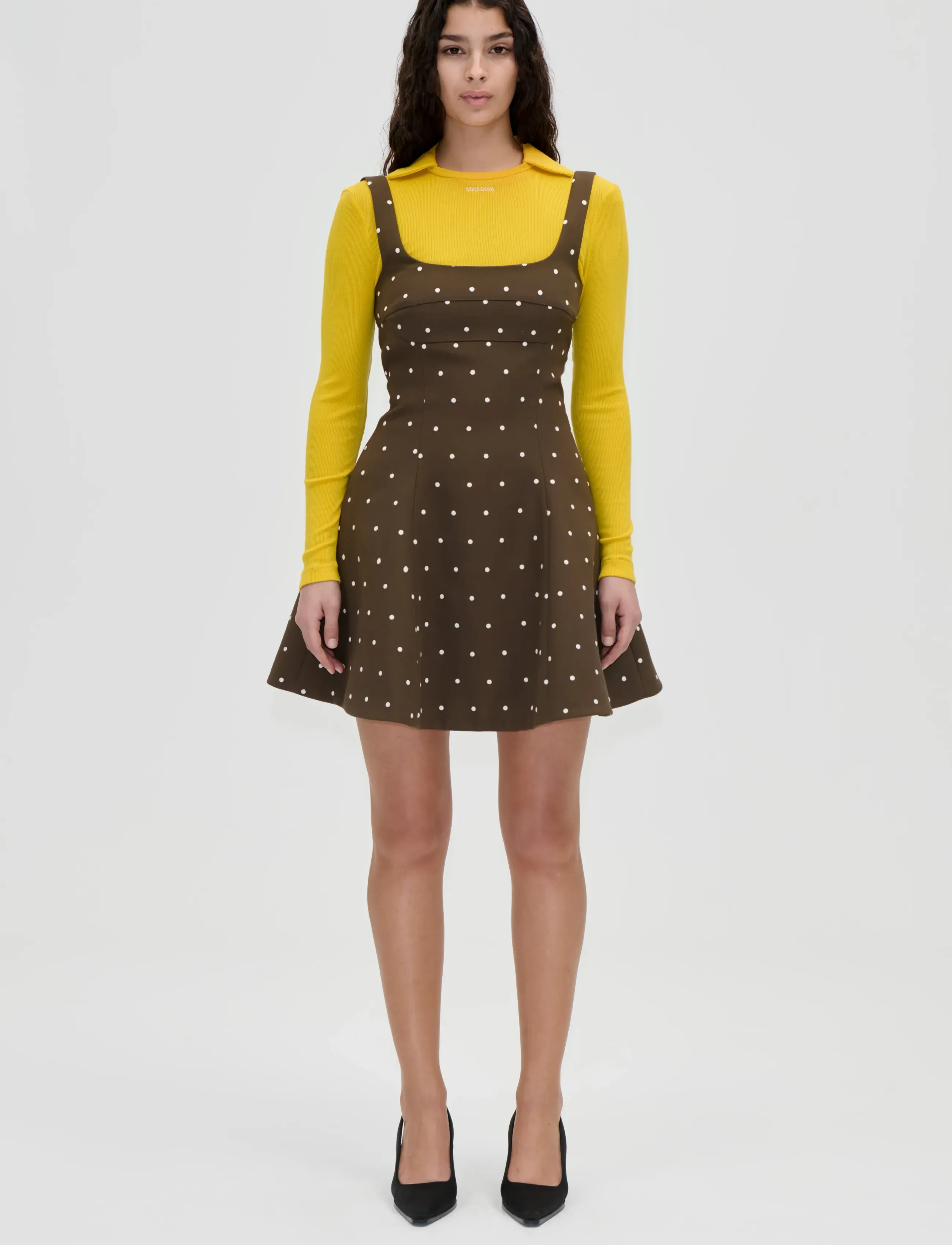 STINE GOYA 2330 Double Sided Crepe, Corset Min, L, Dresses, Khakigrün - Short Dress, Frauen