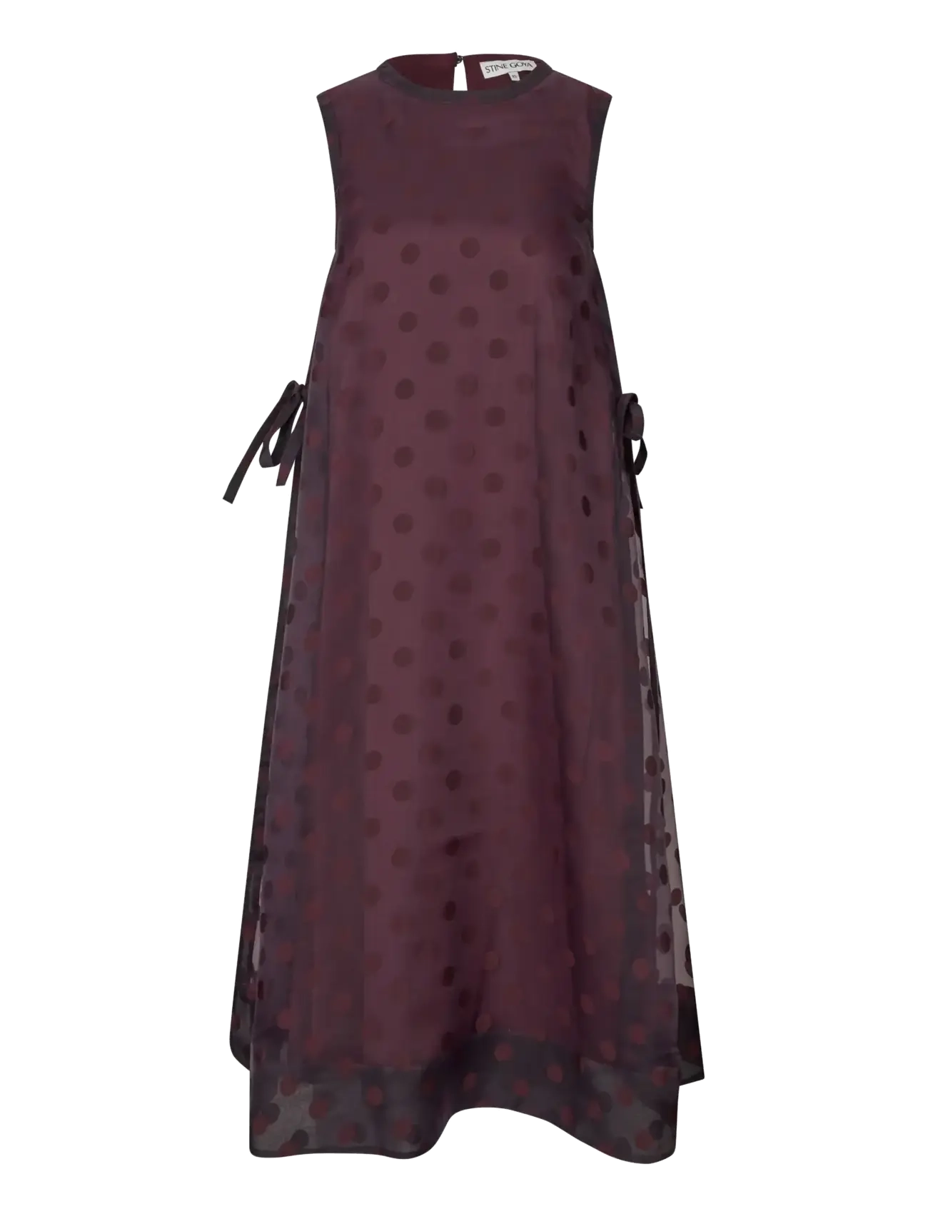 STINE GOYA - 2069 Organza, Tied A-Line Dress - kokteilikleidid - polka - 1
