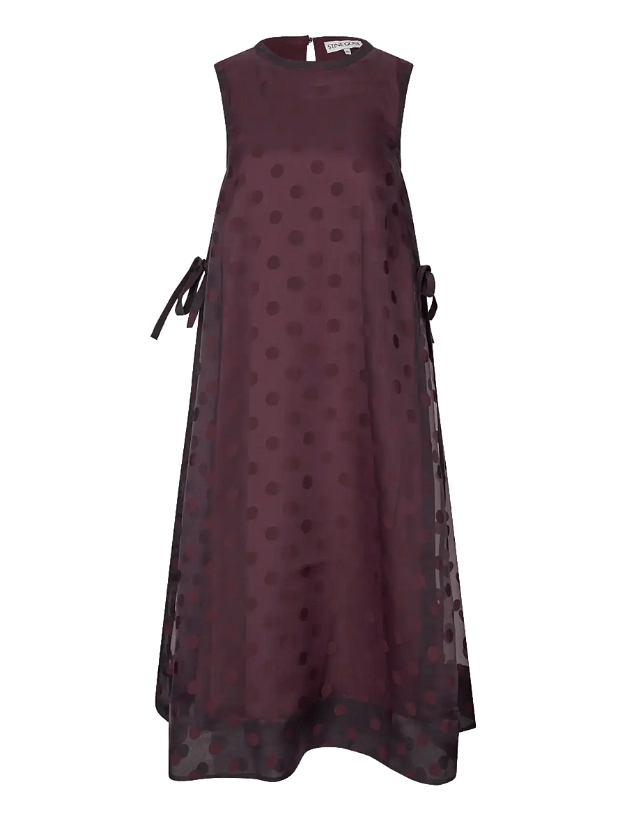 STINE GOYA - 2069 Organza, Tied A-Line Dress - kokteilikleidid - polka - 1