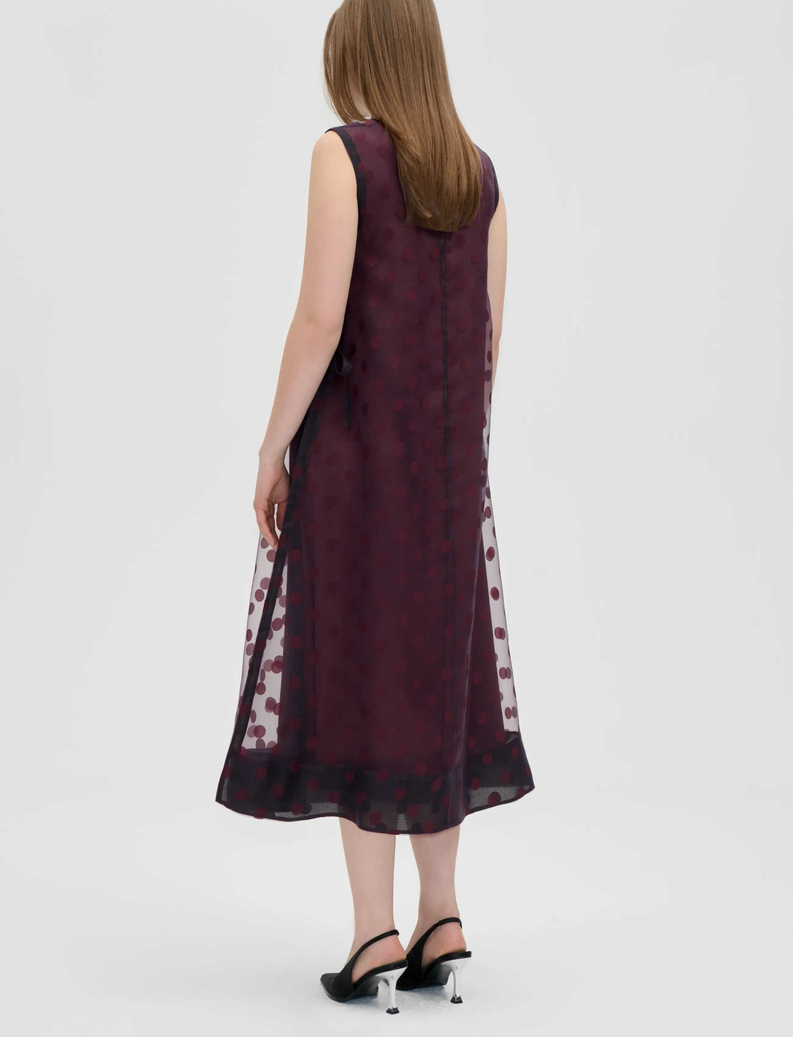 STINE GOYA - 2069 Organza, Tied A-Line Dress - kokteilikleidid - polka - 3
