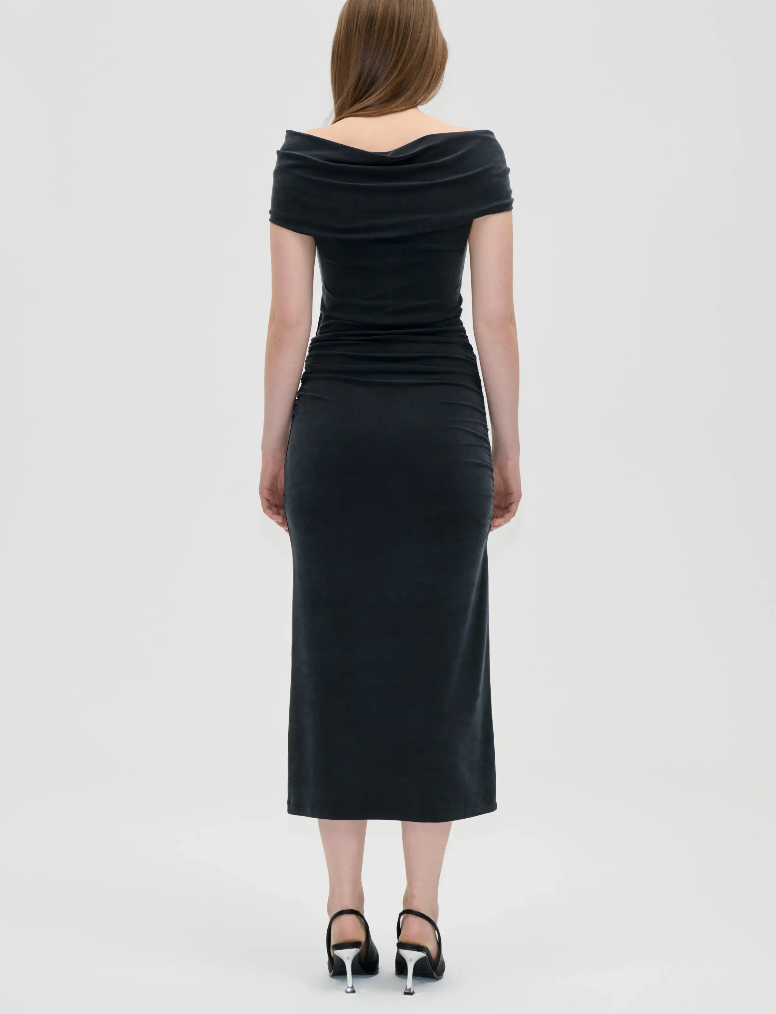 STINE GOYA - 2554 Cupro Jersey, One Shoulder Dra - black - 3