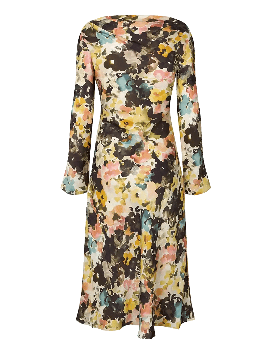 STINE GOYA - 2263 Dry Viscose, Long Flared Sleev - cocktailklänningar - the sentimental bloom - 2