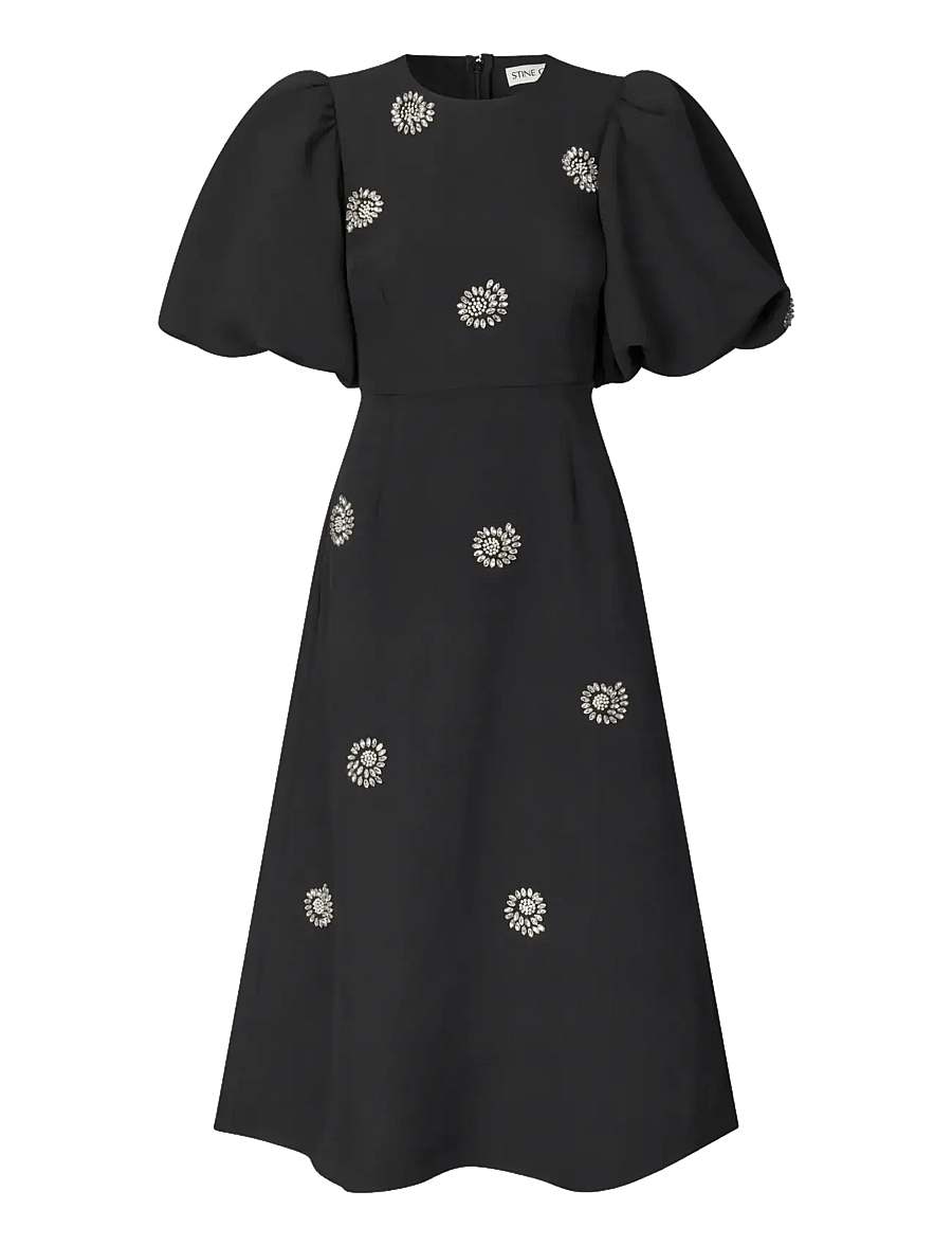 STINE GOYA - 2564 Embellished Cady, Puff Sleeve - pearl of order - 1