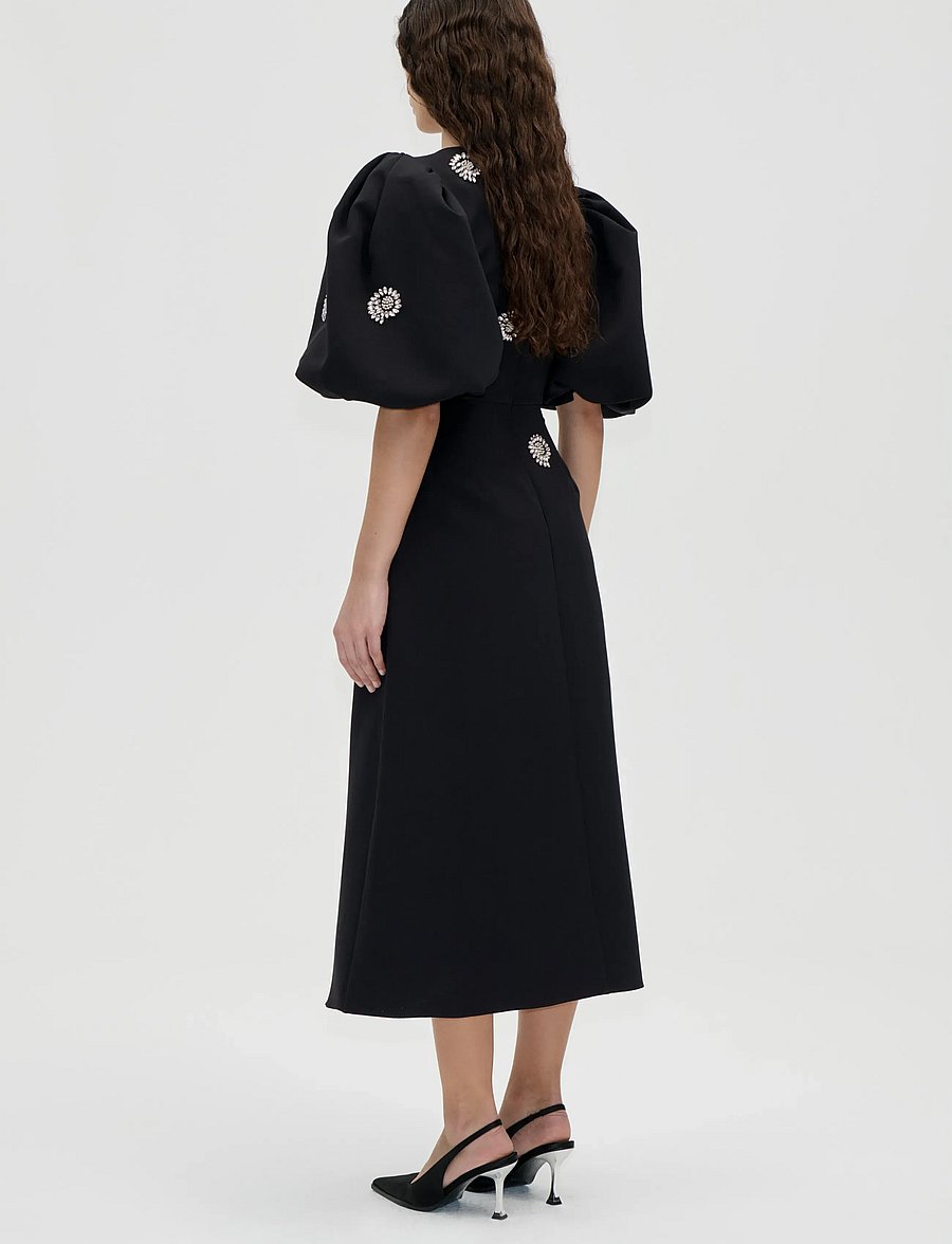 STINE GOYA - 2564 Embellished Cady, Puff Sleeve - pearl of order - 3