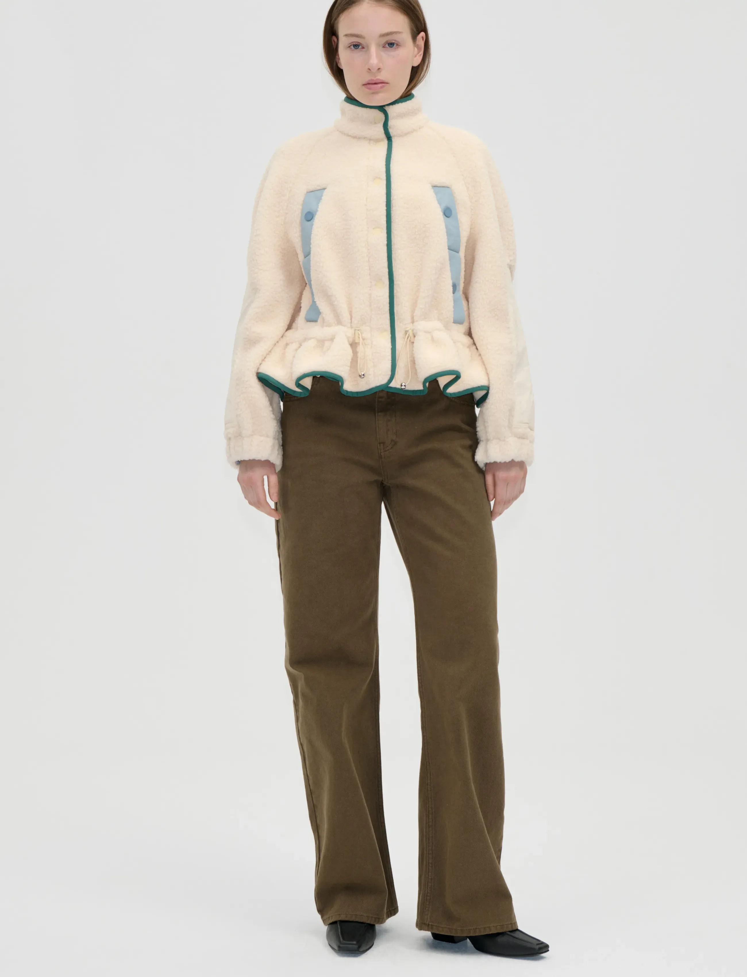 STINE GOYA 2412 Fleece / Nylon, Dropped Should - Herbstjacken - BUTTERCREAM / cream