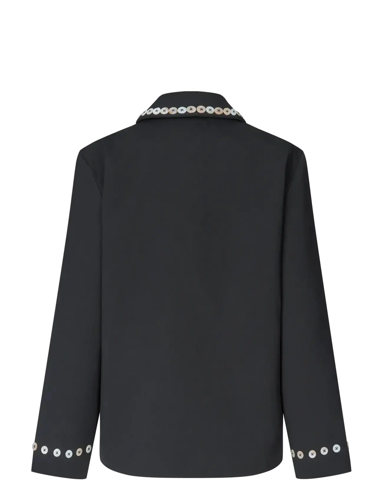 STINE GOYA - 2550 Embellished Bonded Crepe, Rela - buttoned flowers - 2