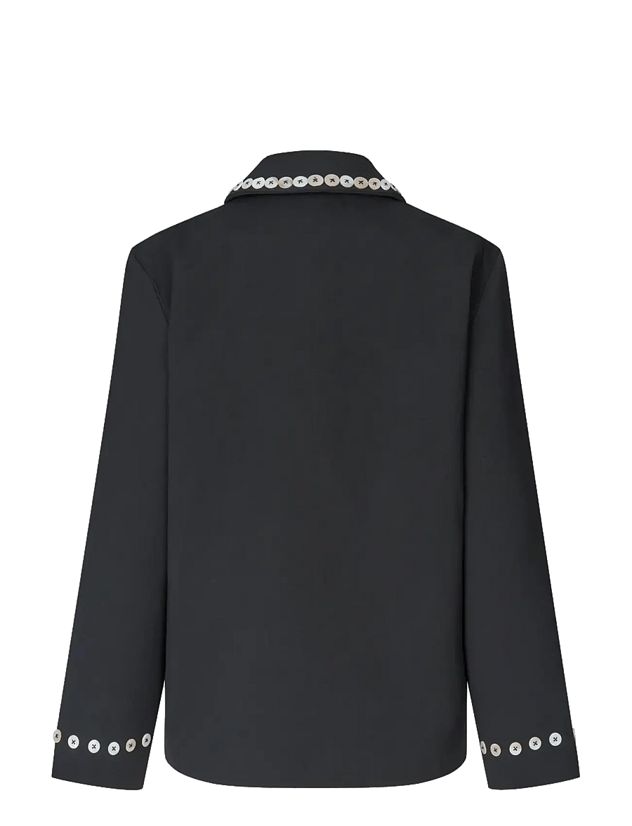 STINE GOYA - 2550 Embellished Bonded Crepe, Rela - buttoned flowers - 2