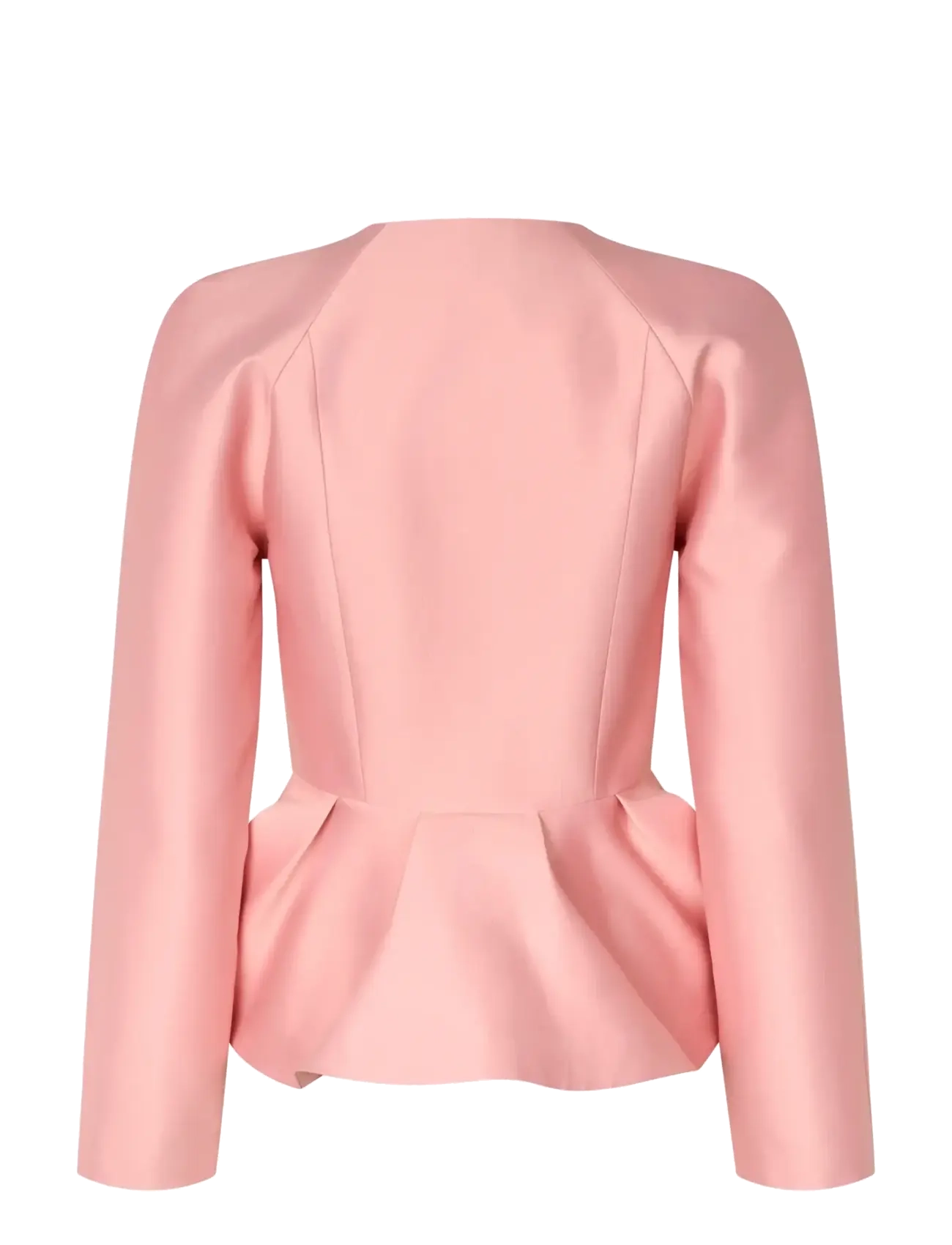 STINE GOYA - 2562 Crepon, Peplum V Neck Jacket - haze pink - 2