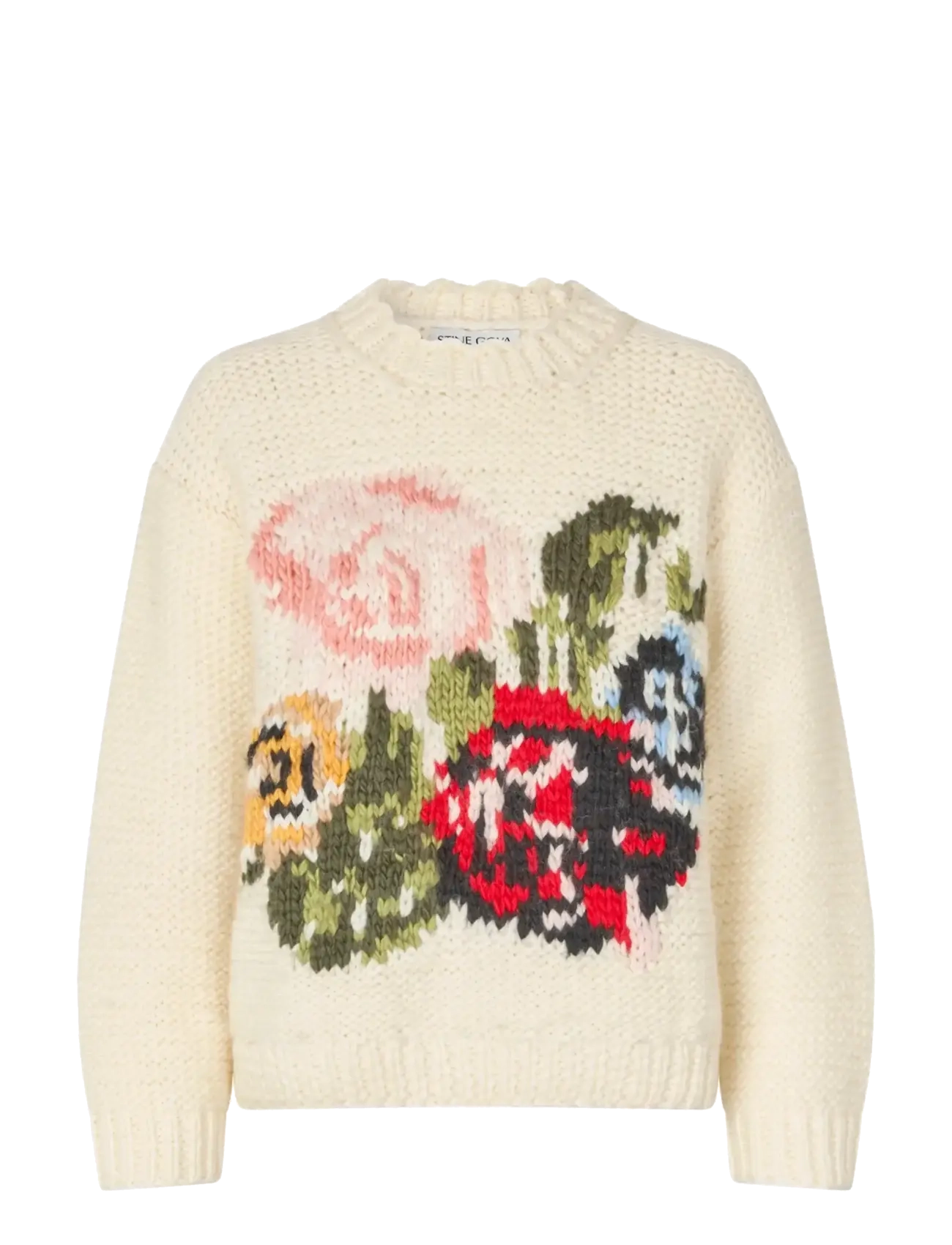 STINE GOYA 2497 Handknit, Handknit Sweater - Kläder - EPHEMERAL BLOOM / cream