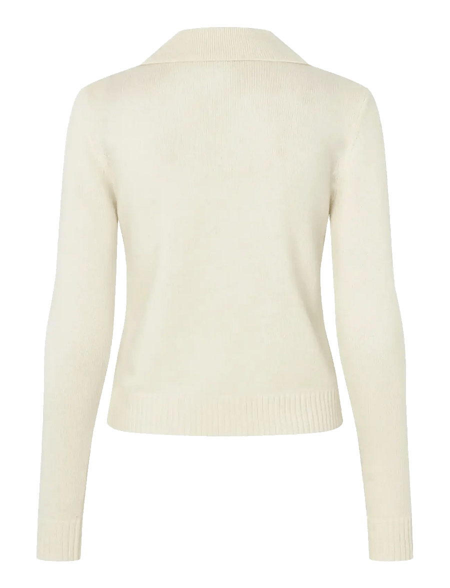 STINE GOYA - 2530 Dense Wool, Collared Long Slee - cream - 2