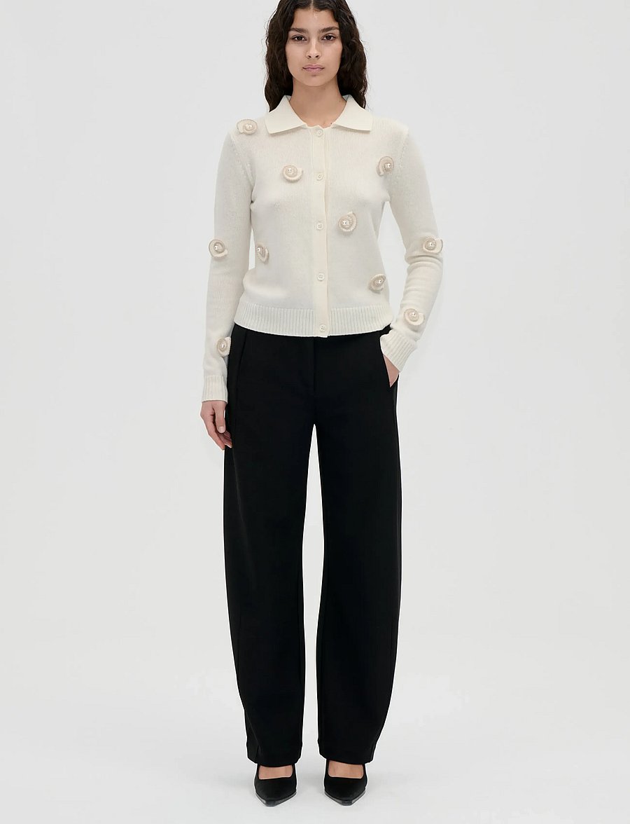 STINE GOYA - 2530 Dense Wool, Collared Long Slee - cream - 0