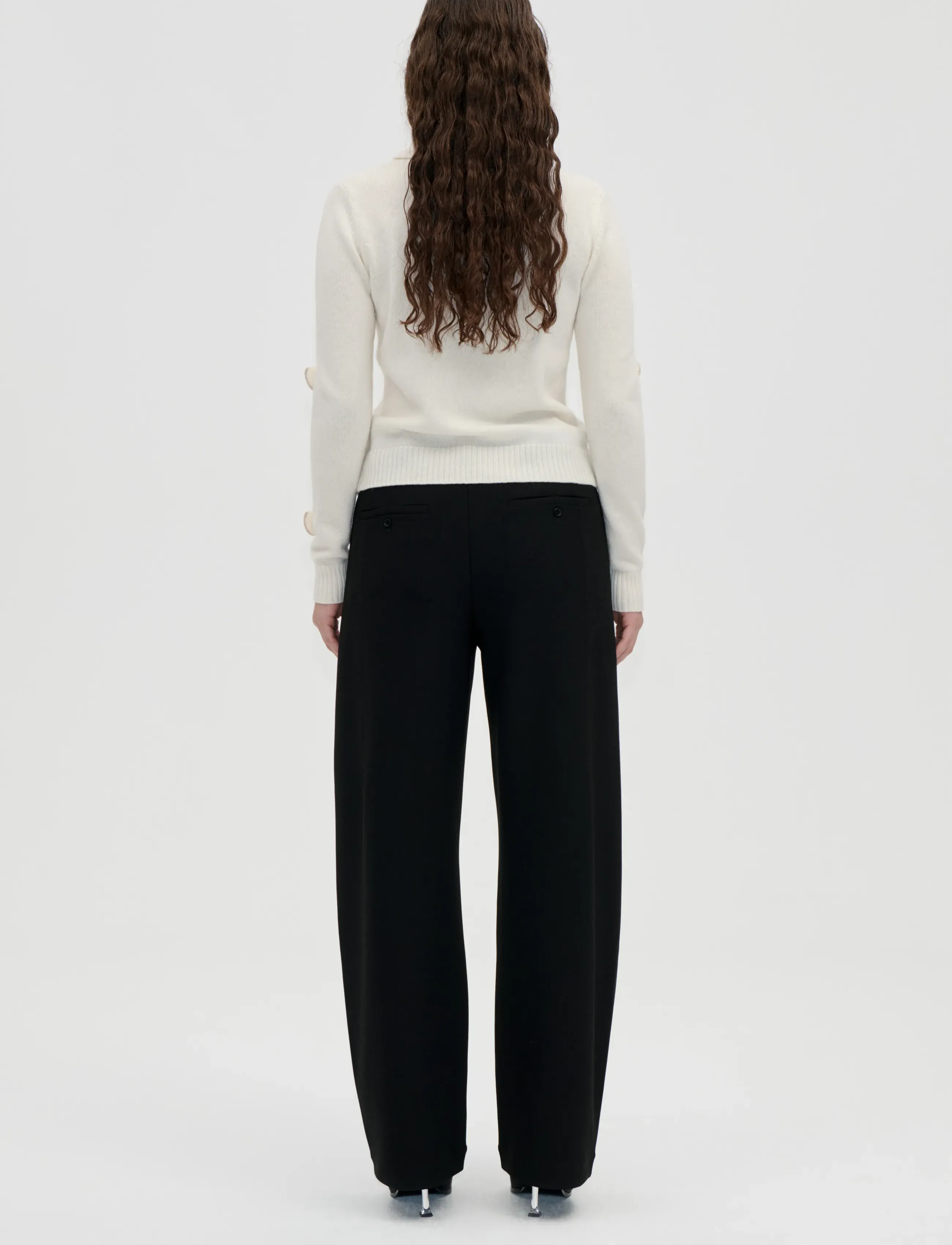 STINE GOYA - 2530 Dense Wool, Collared Long Slee - cream - 3