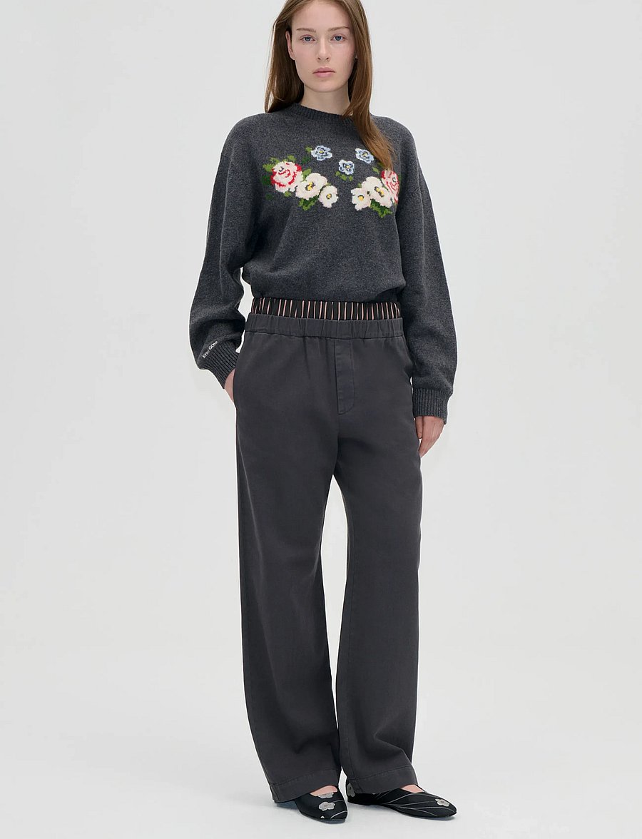 STINE GOYA - 2469 Wool, Storytelling Crewneck Sw - stickade tröjor - the floral frame - 0